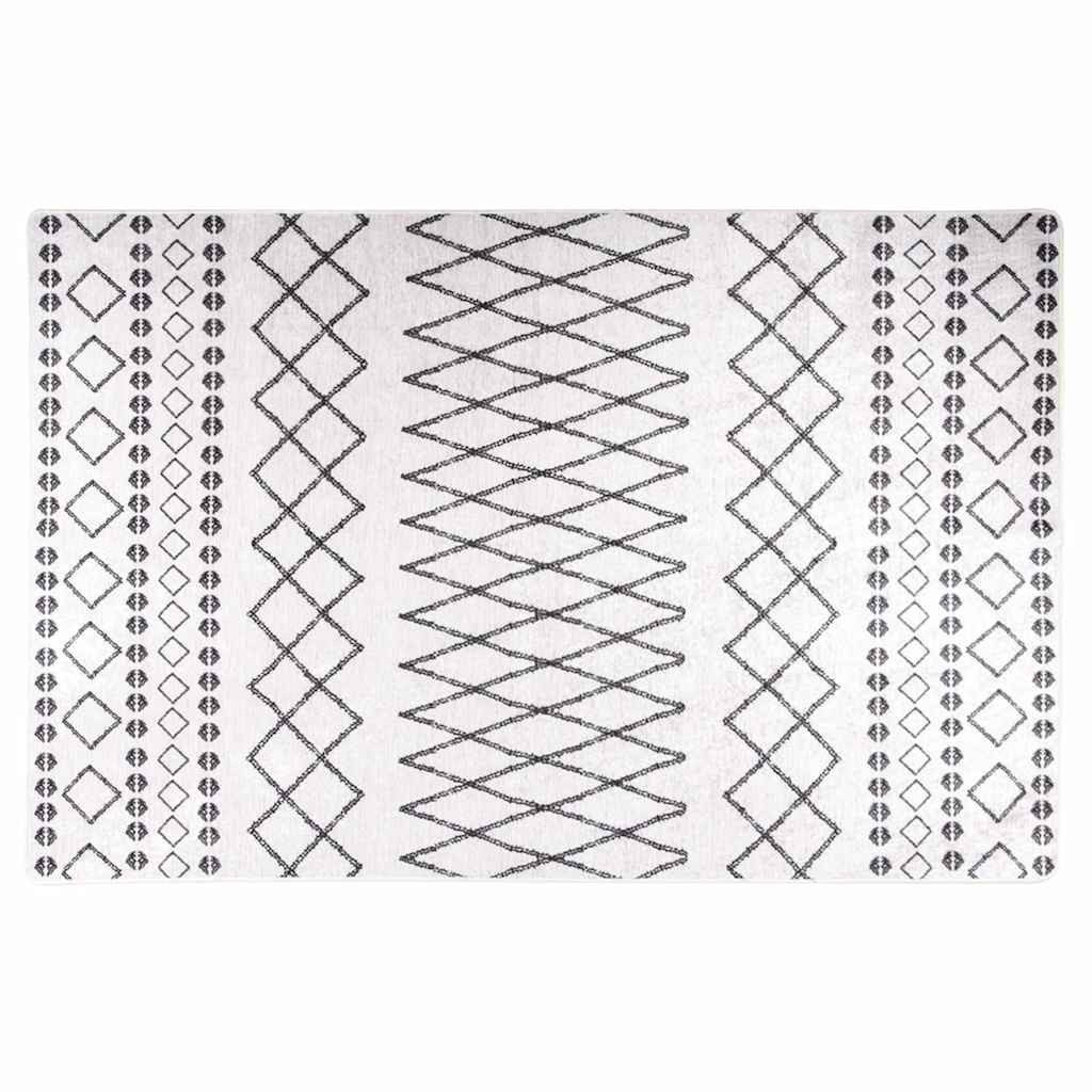vidaXL Teppich Teppich Waschbar Schwarz und Weiß 160x230 cm, Rechteckig