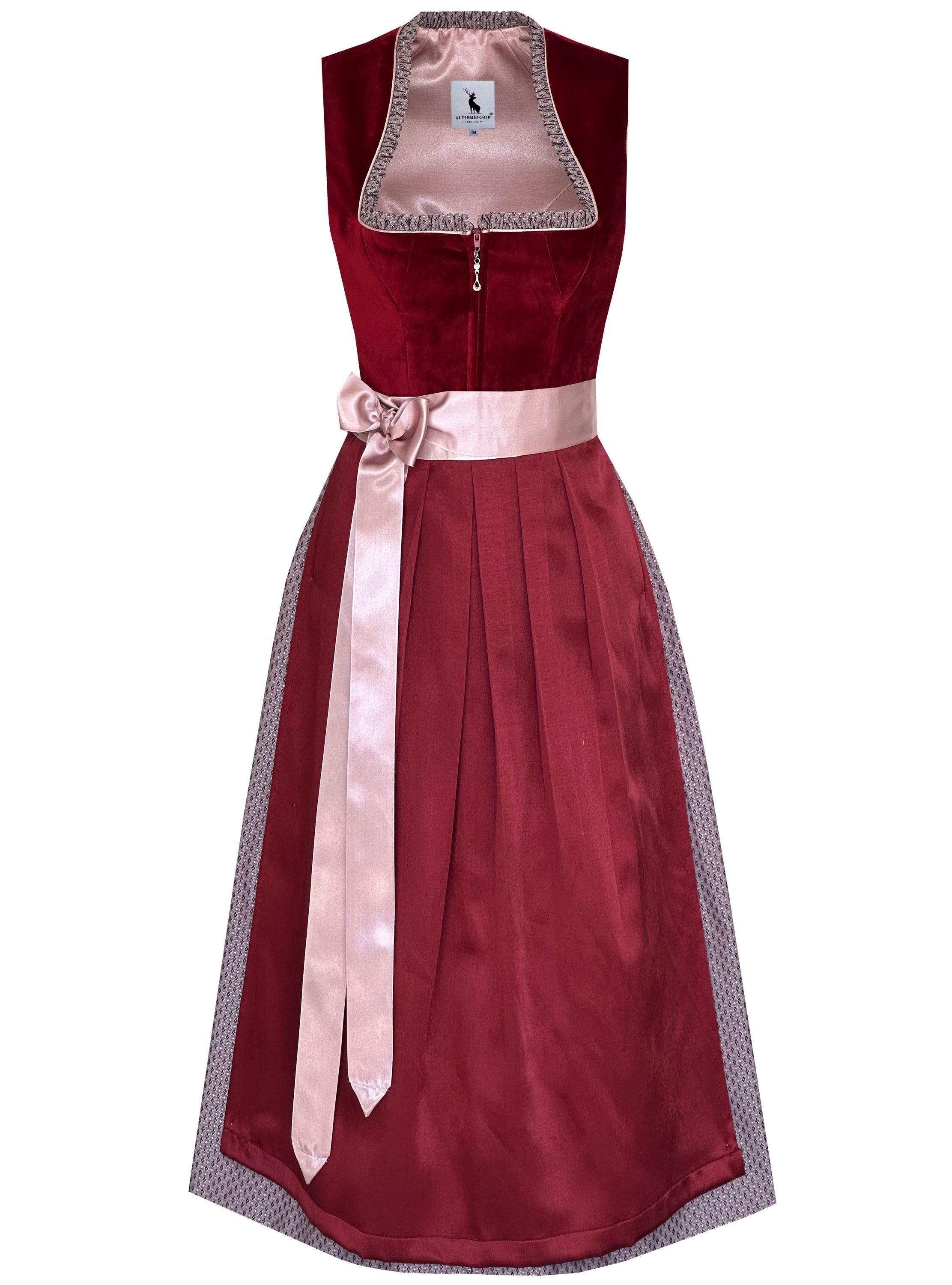 Alpenmärchen Dirndl Langes Dirndl Lorena in rot - ALM1025 günstig online kaufen