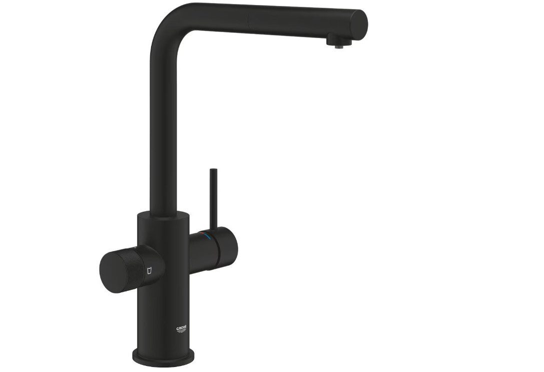 Grohe Küchenarmatur Einhandarmatur, Mousseurauslauf, phantom black (30590KF0)