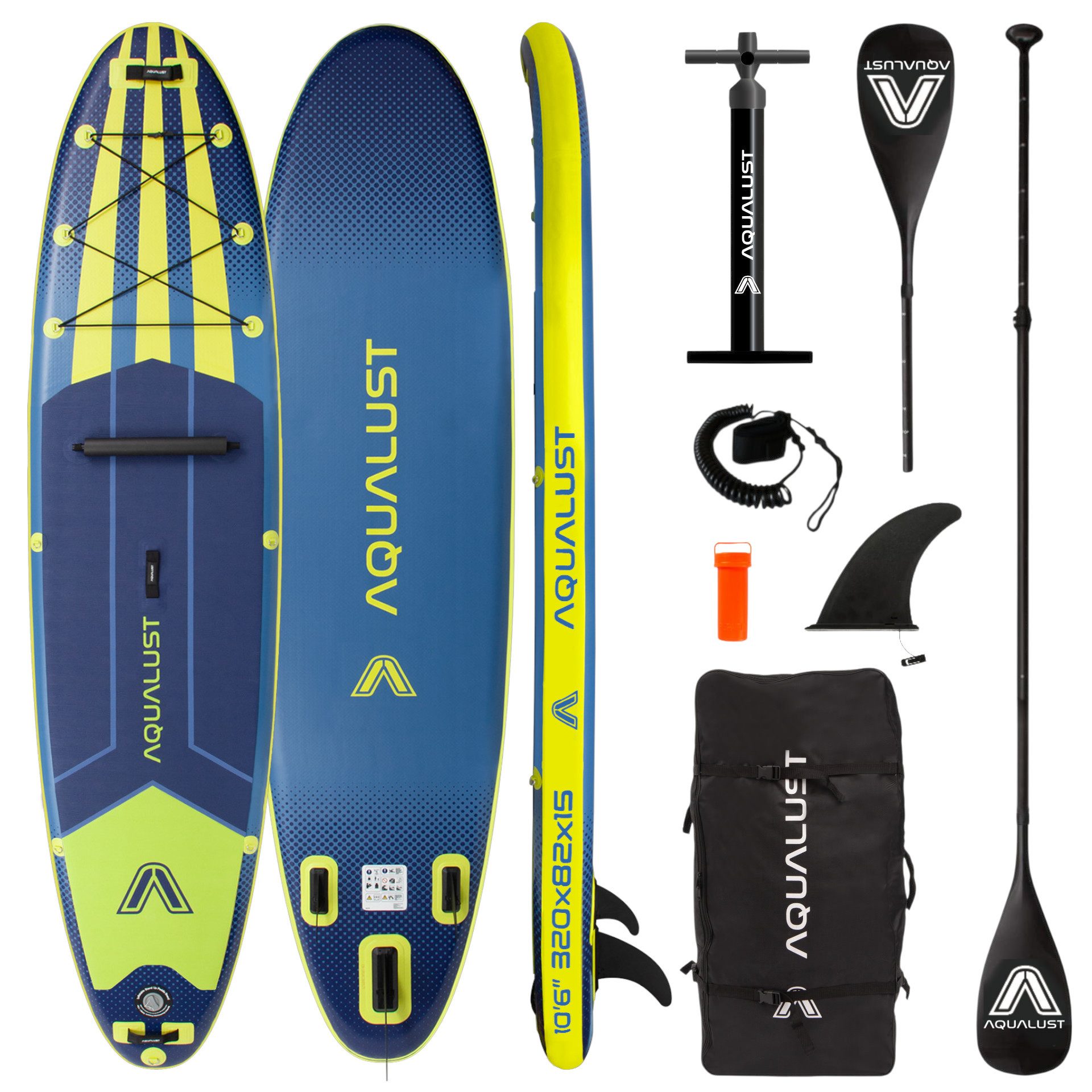 SUP-Board AQUALUST 10.6 iSUP Board Stand Up Paddle Surfboard aufblasbar