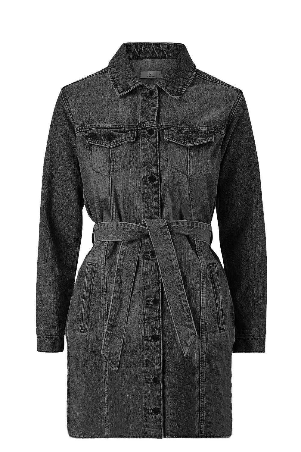 JACQUELINE de YONG Shirtkleid Jeans Blusen Kleid JDYSANSA LIFE Midi Rock Dress Denim Design (lang) 3754 in Schwarz