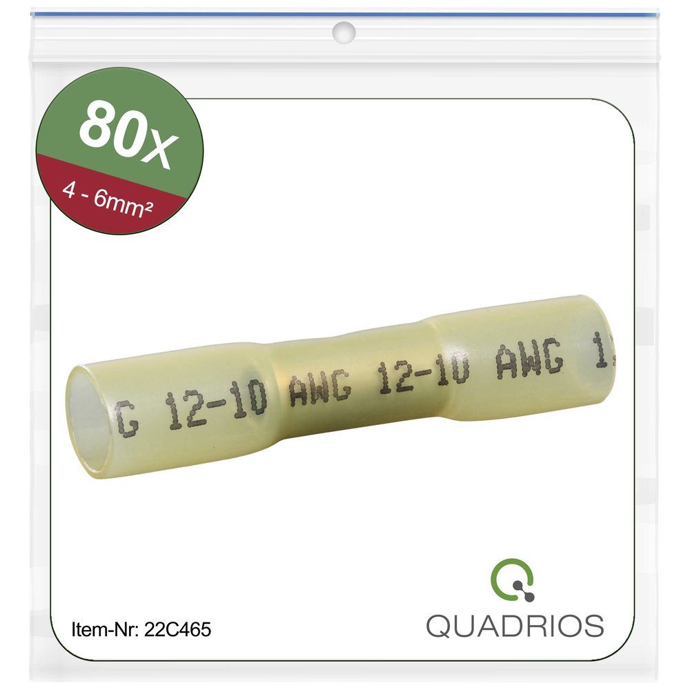 Quadrios Stoßverbinder Quadrios 22C465 Stoßverbinder mit Schrumpfschlauch 4 mm² 6 mm² Volliso, 22C465