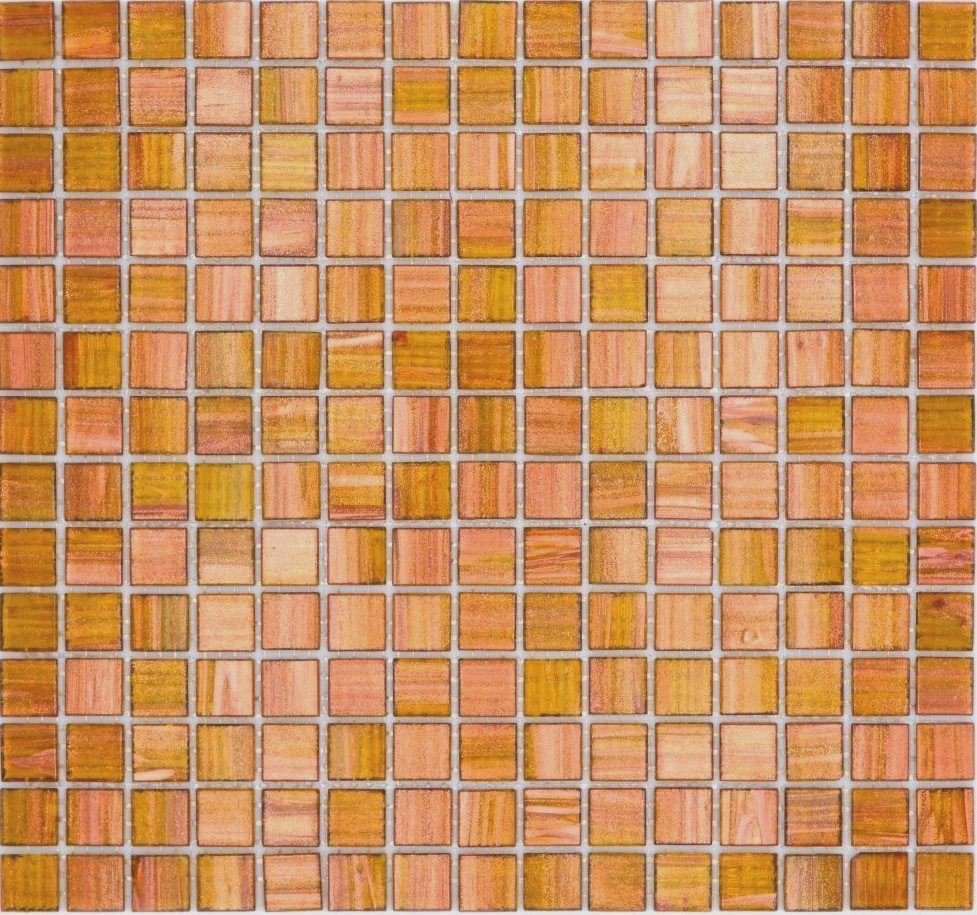 10 Mosani Mosaikfliesen / Quadratisches Glasmosaik 1m² Fliesen braun glänzend Mosaikmatten