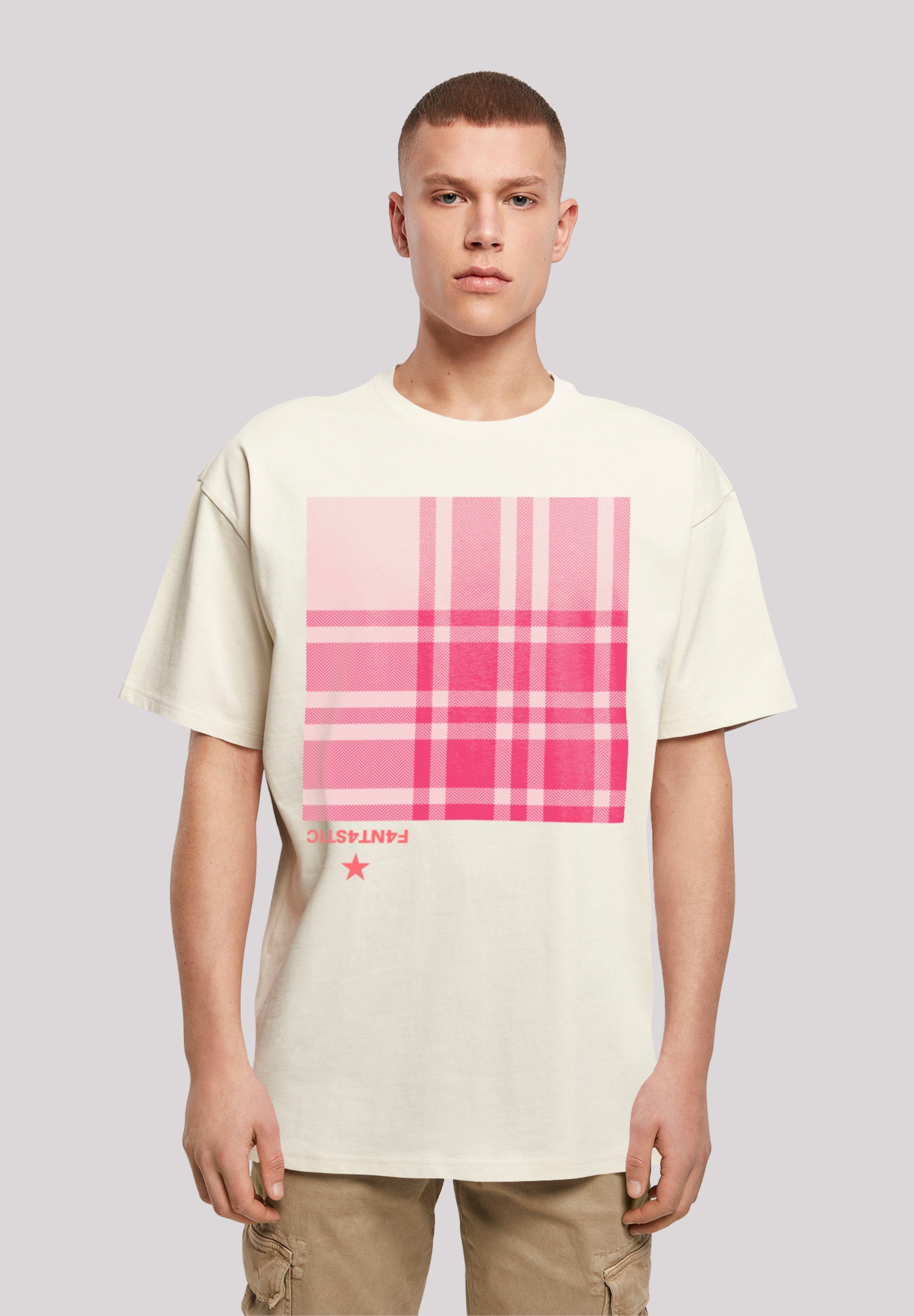 F4NT4STIC T-Shirt Karo Pink Print sand