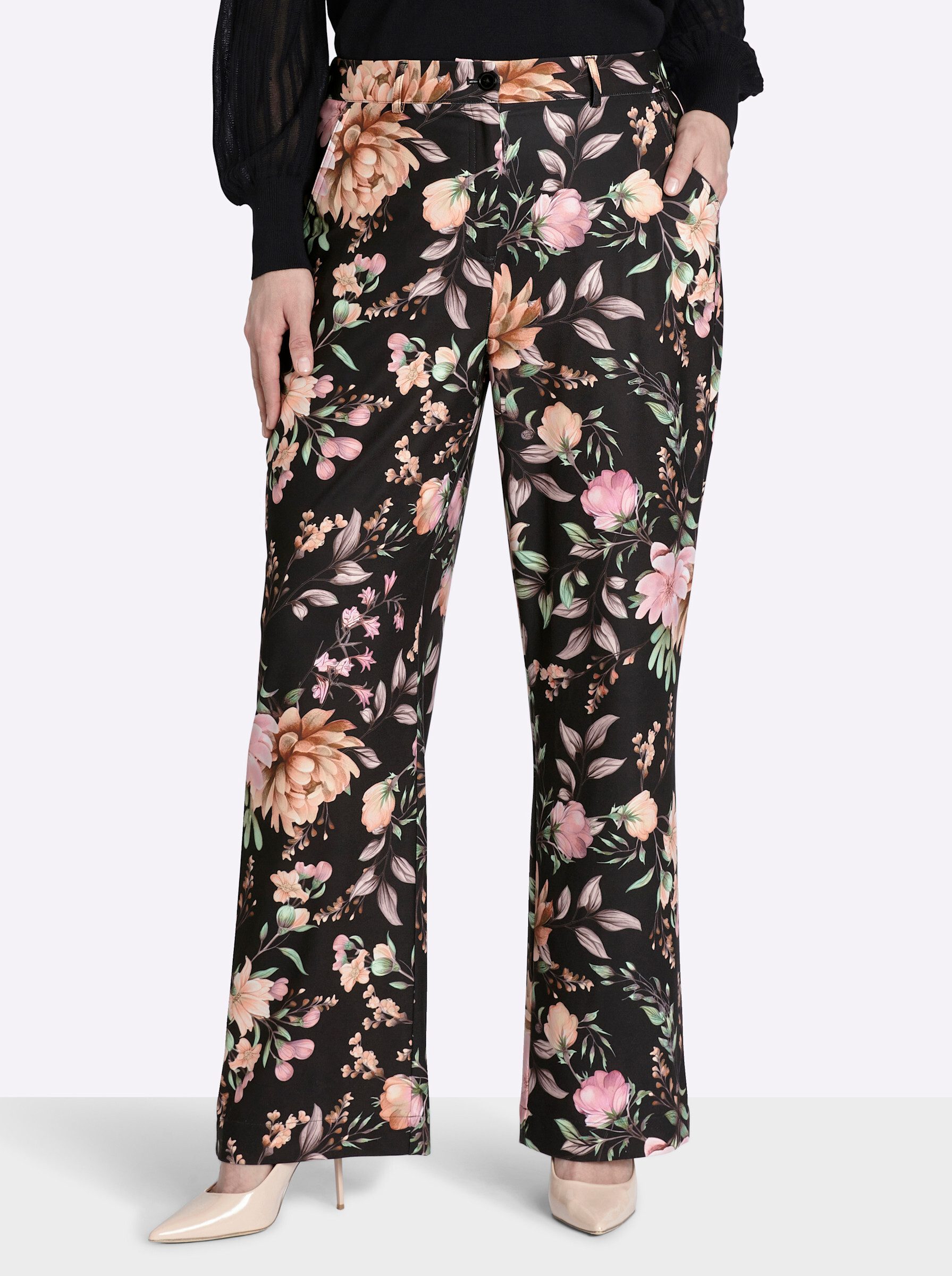 Sheego Jerseyhose Hose erhöht