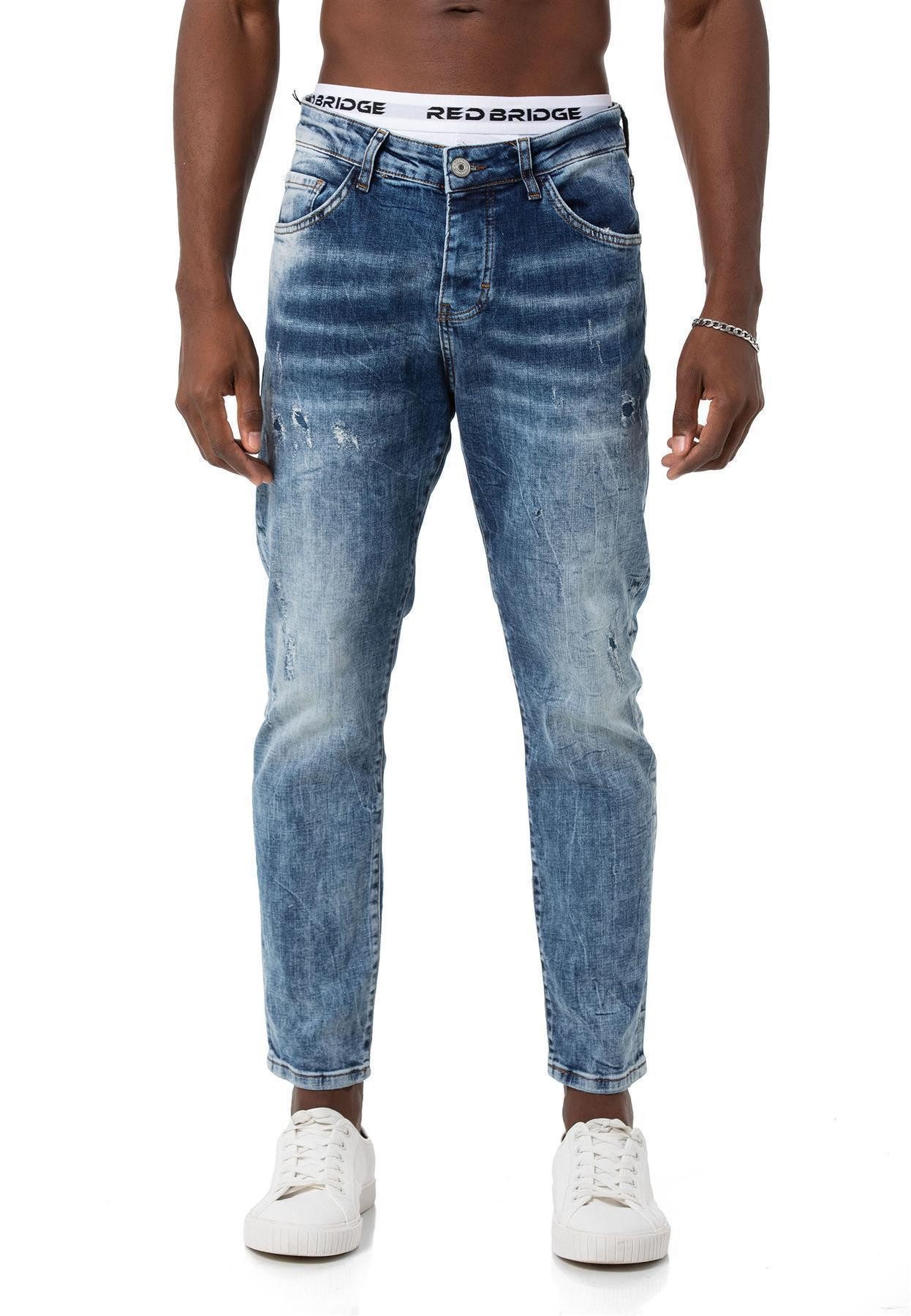 RedBridge Slim-fit-Jeans Jeanshose Antifit Denim Distressed-Look