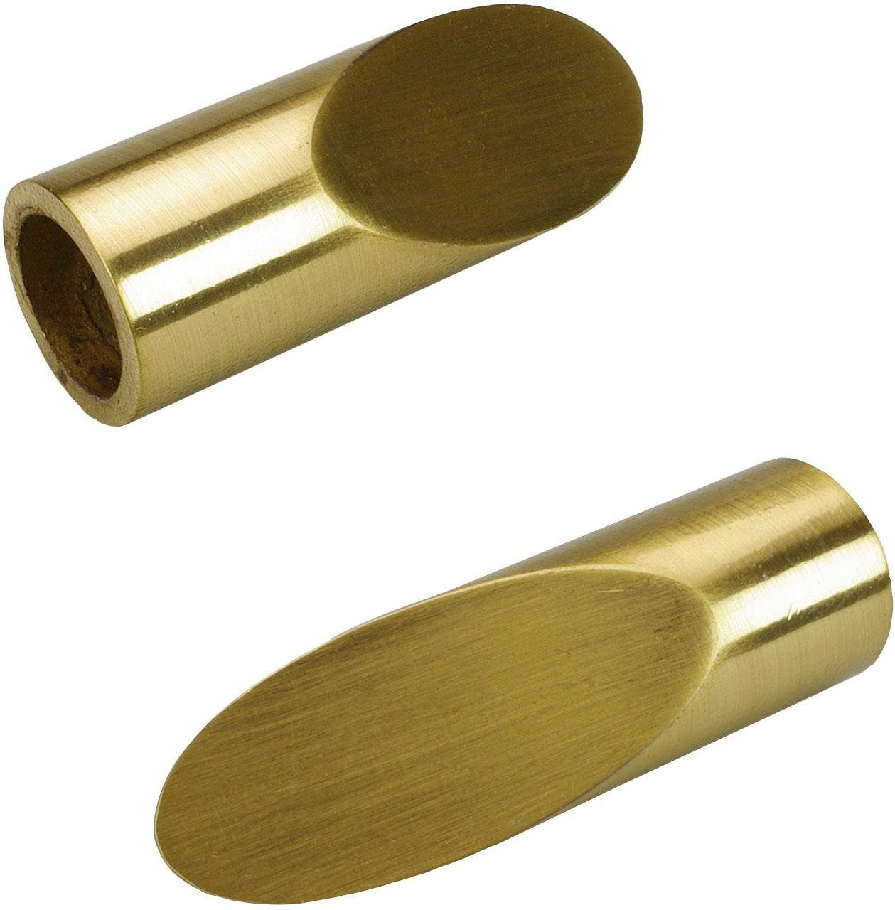 Gardinenstangen-Endstück Cut, Liedeco, Gardinen, (Set, 2-St), für Gardinenstangen Ø 16 mm goldfarben/matt