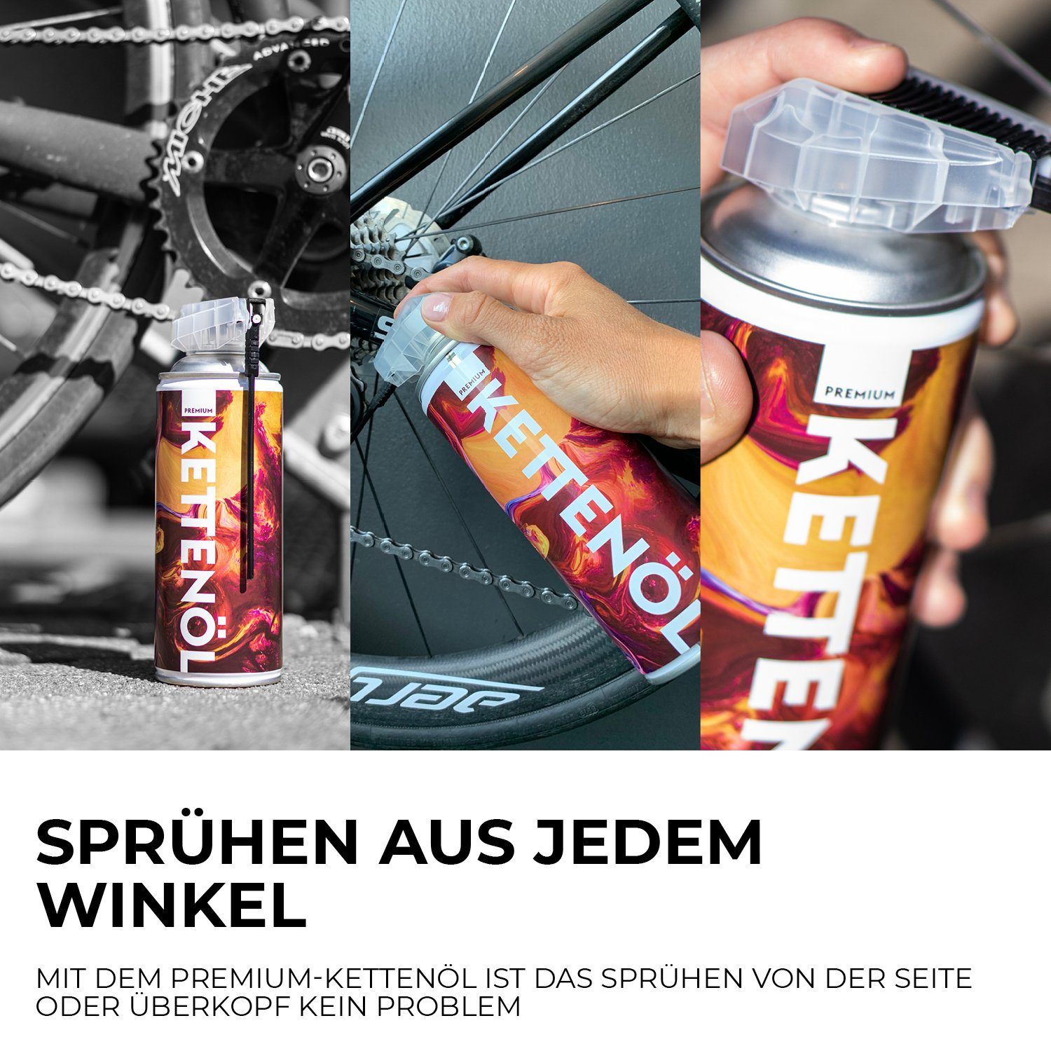 URBAN ZWEIRAD Fahrradketten PREMIUM ml, 400 Sprührohr Sprühdose Fahrrad Kettenöl wechselbaren mit