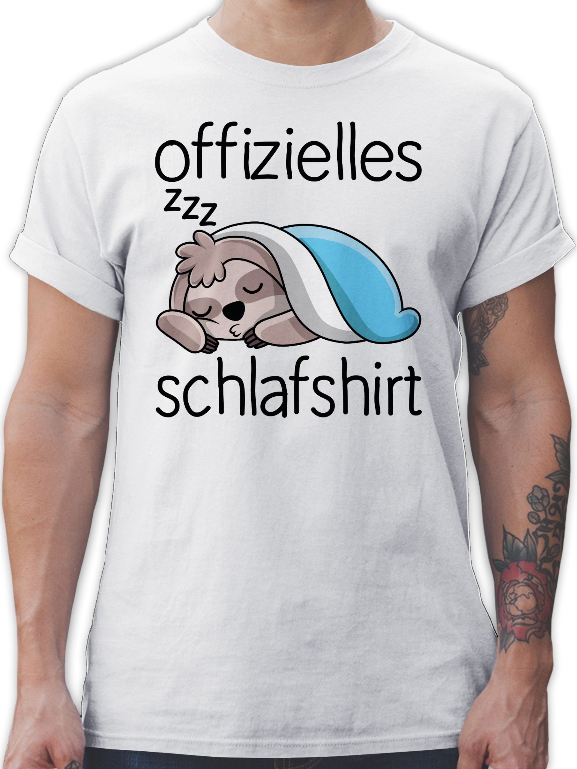 Shirtracer T-Shirt Offizielles Schlafshirt mit Faultier - schwarz Sprüche Statement