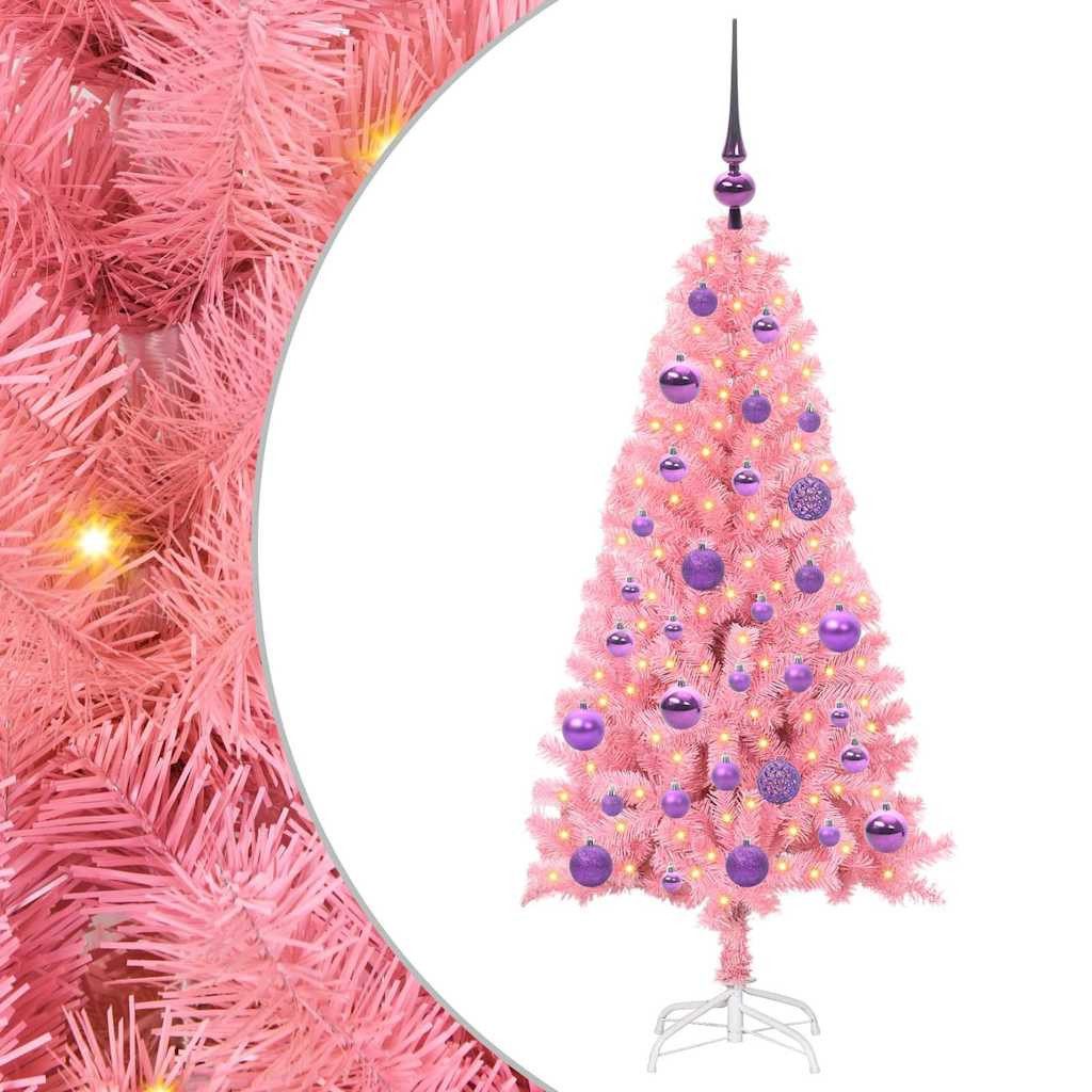 vidaXL Künstlicher Weihnachtsbaum Weihnachtsbaum Rosa 120 cm PVC
