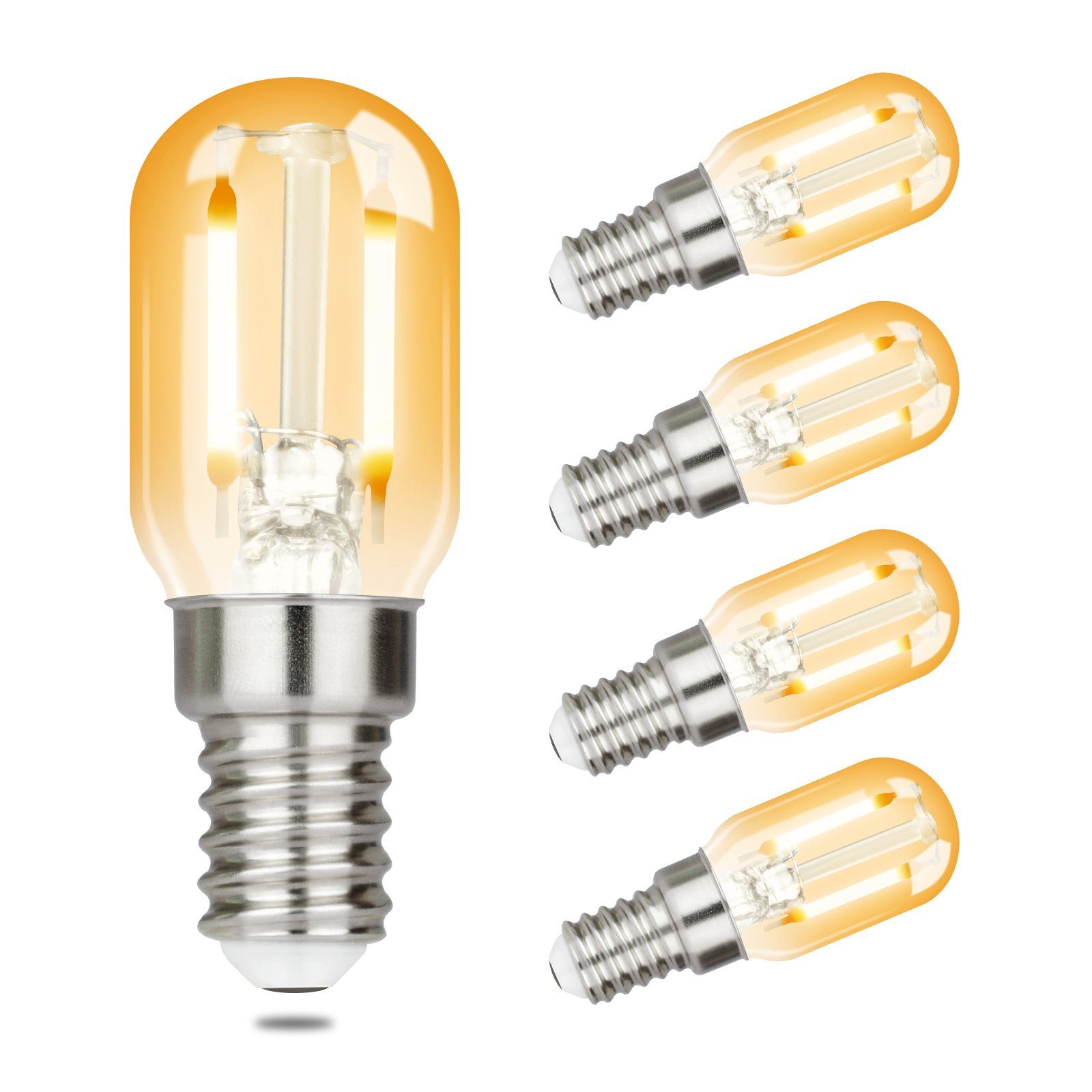 ZMH LED-Leuchtmittel E14 LED Vintage Glühbirnen - T22 LED Leuchtmittel für Flur, 4 St., Warmweiß, Nicht Dimmbar