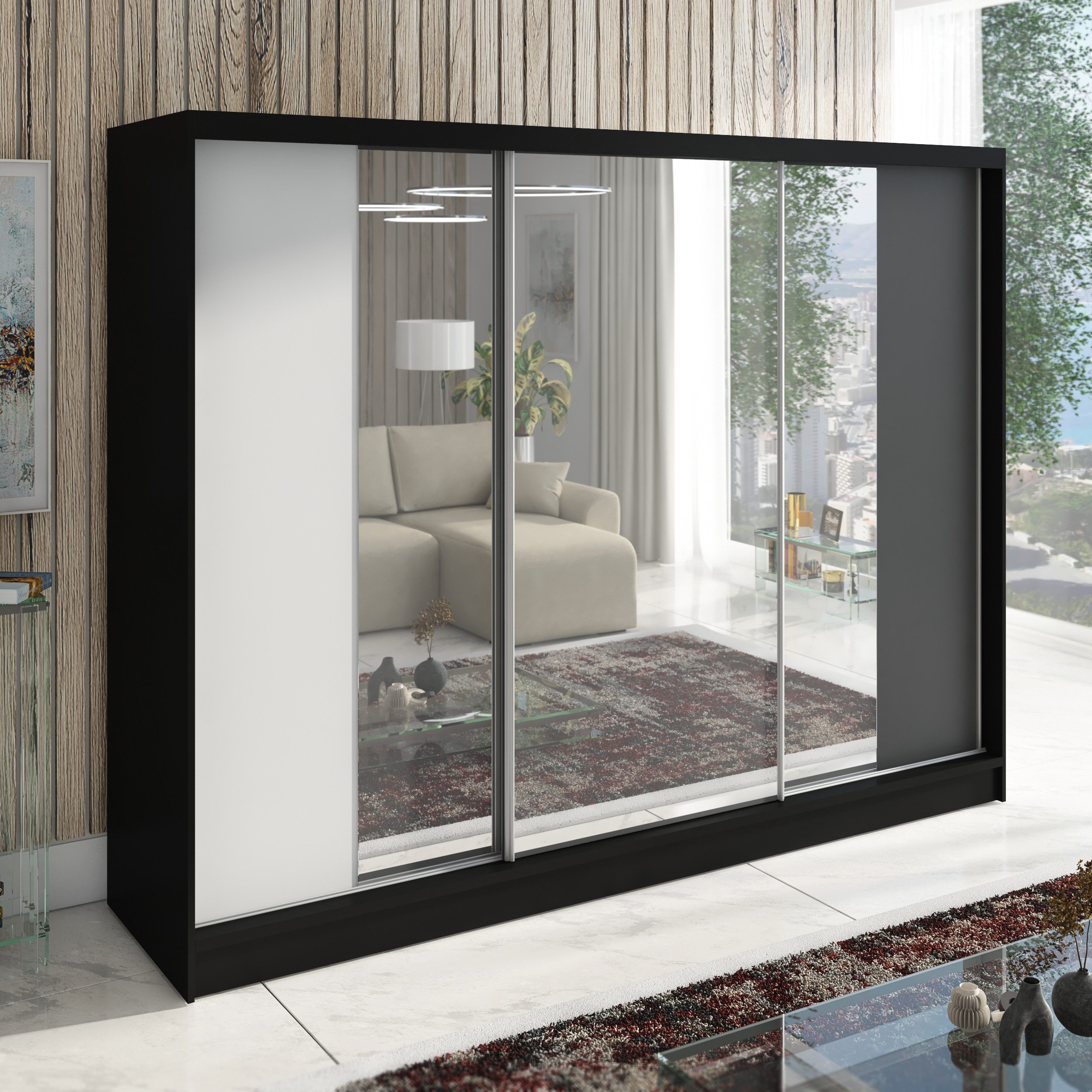 A&J MöbelLand GmbH Schiebetürenschrank VIDA 200 cm 3-türig Schrank mit Schu günstig online kaufen