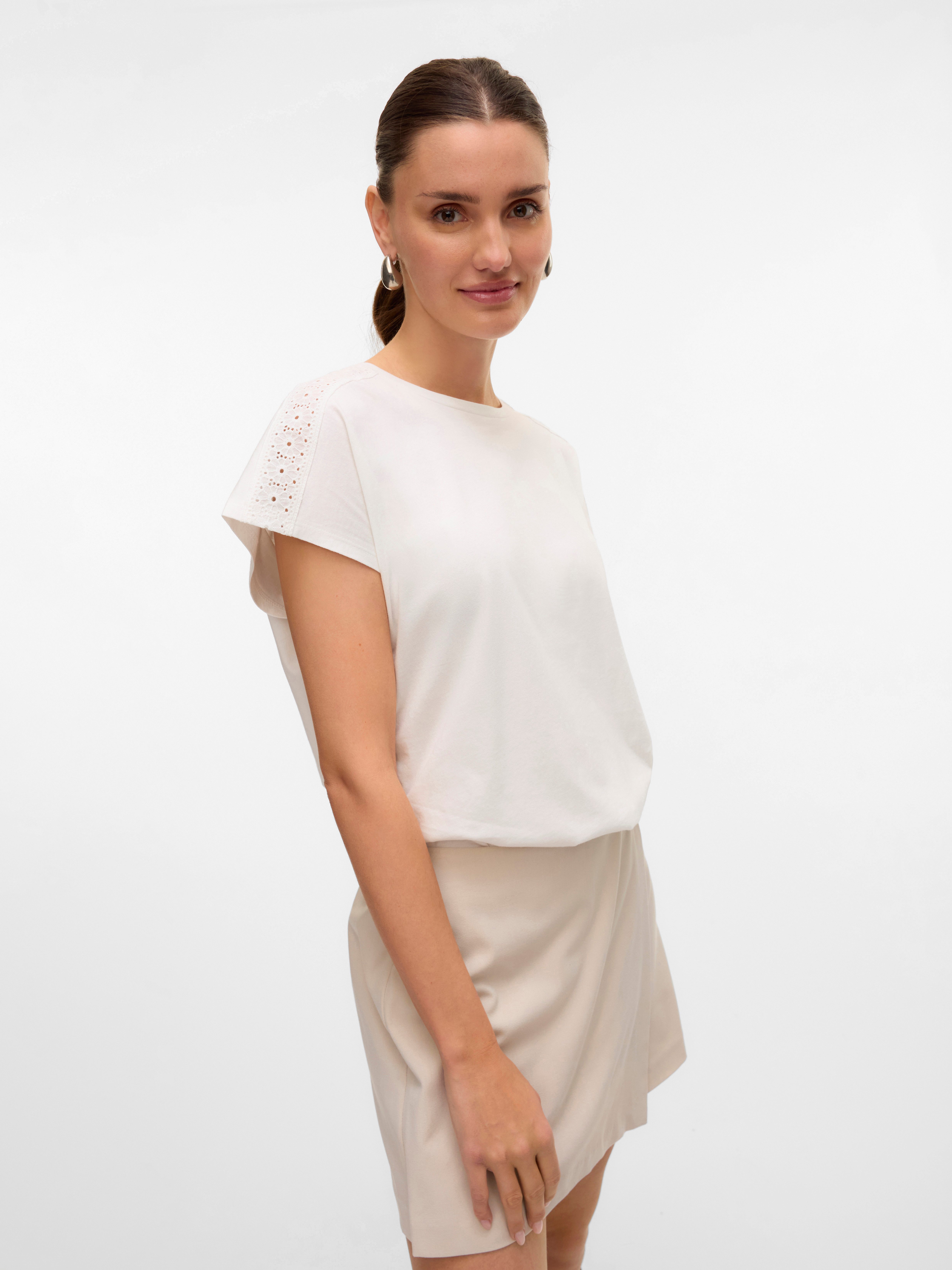 Vero Moda Kurzarmshirt VMEMMY SS LACE TAPE TOP JRS GA NOOS günstig online kaufen
