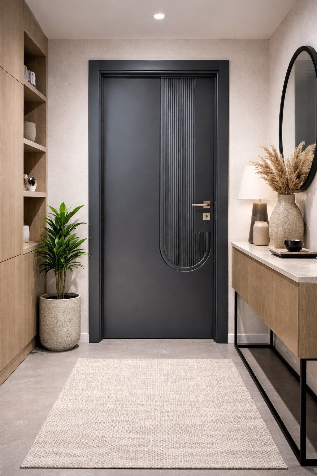 Xlmoebel Zimmertür Schwarze Designer Haustür - Moderne und zuverlässige Kompletttür (4-St), Made in Europa