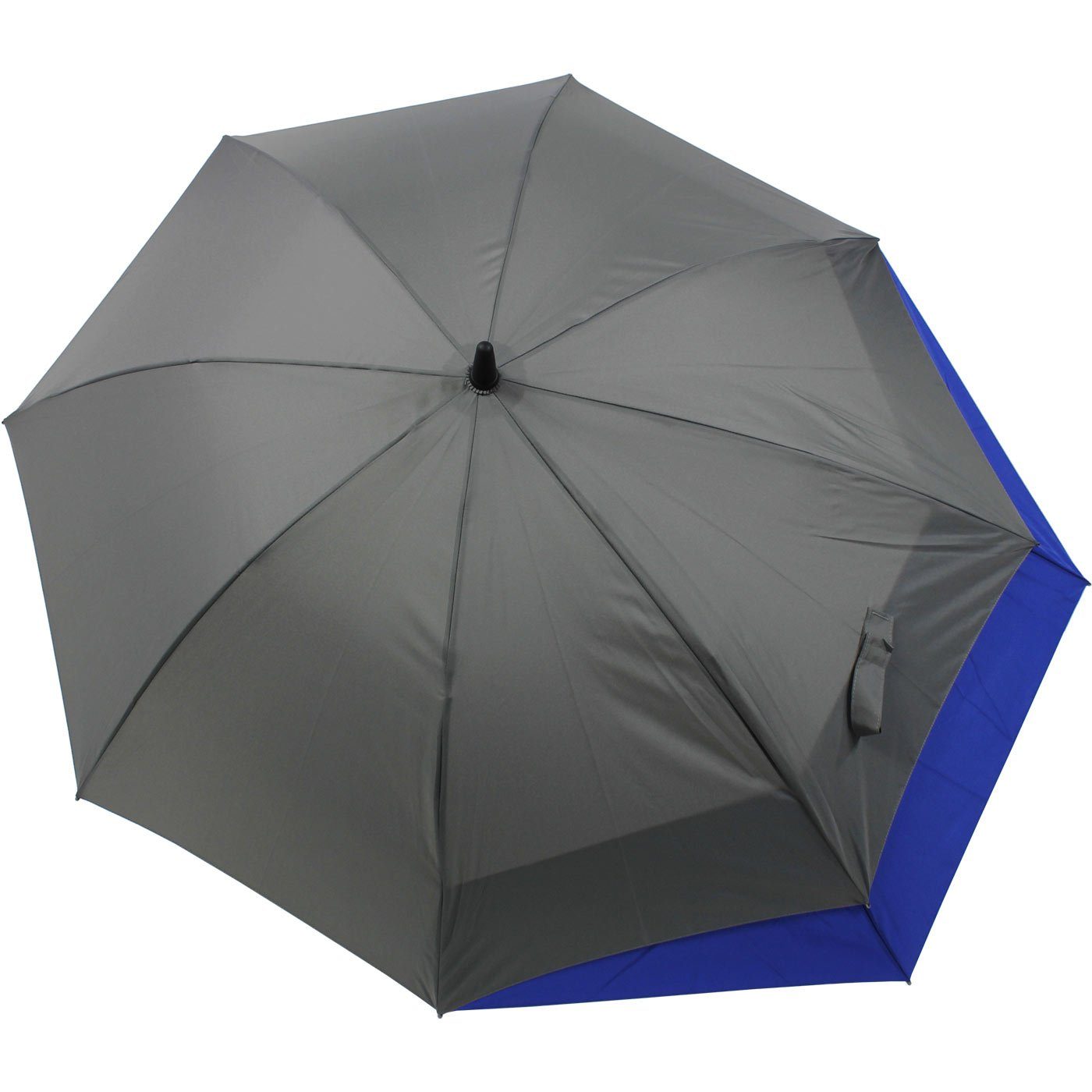 Regen doppler® Move vergrößert sich Schutz vor - Langregenschirm Auf-Automatik für XL, grau-blau to Öffnen beim mit mehr Fiberglas