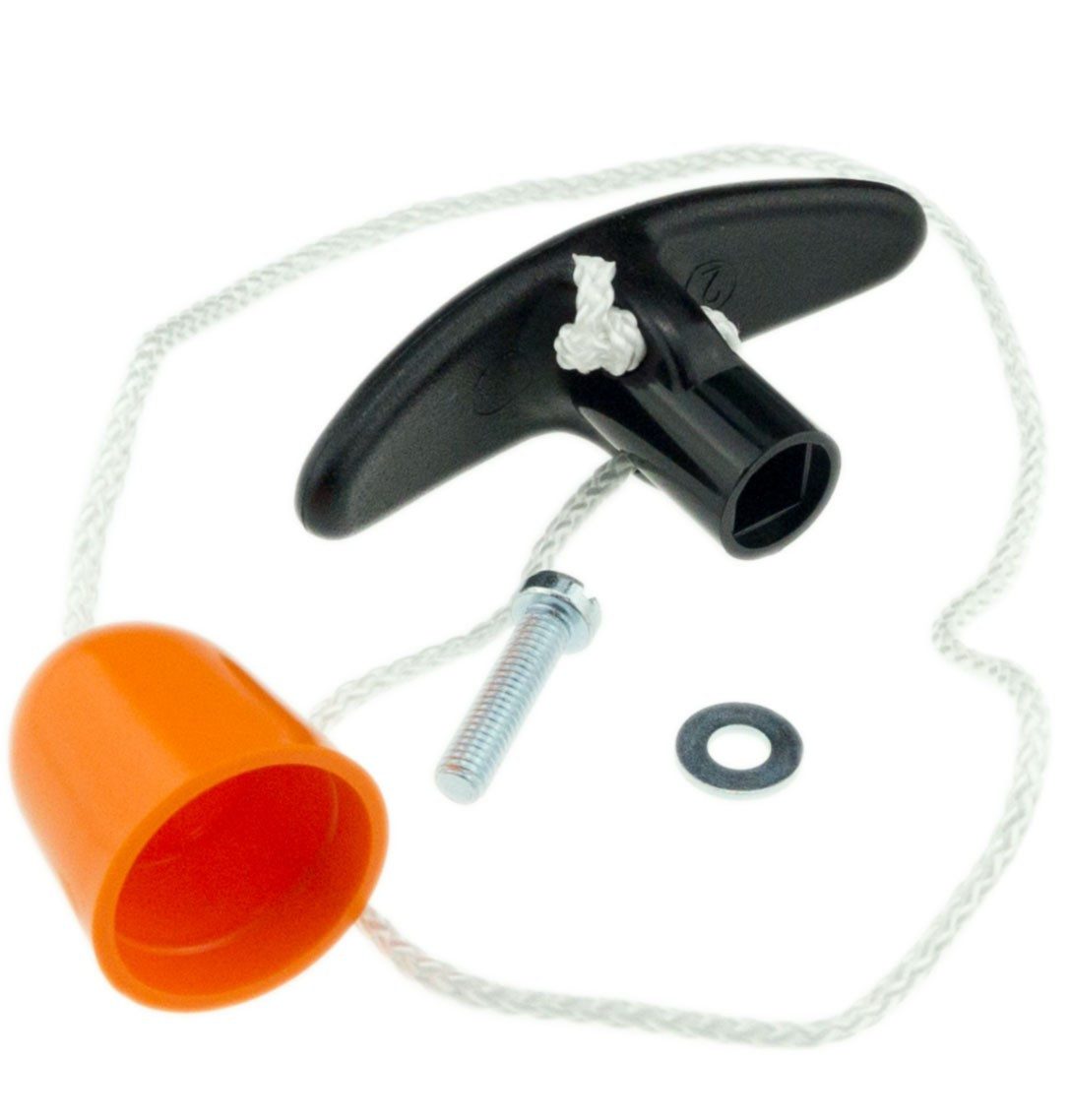 ASSA ABLOY Griff Garagentor Innengriff – für 9 mm Vierkant – mit Seil & Bommel (1-St), inkl. M6 Schraube