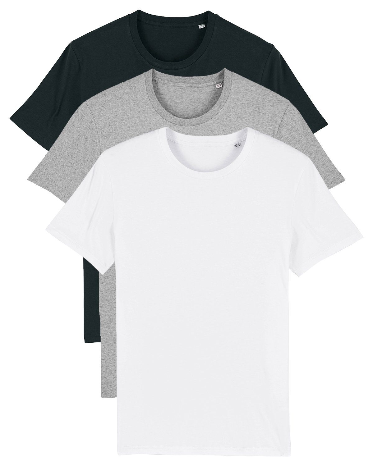 wat? Apparel Print-Shirt 3er Pack Creator Basic (1-tlg) grau meliert - schwarz - weiß | T-Shirts