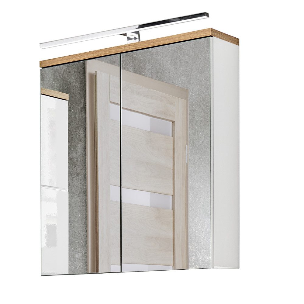 Lomadox Spiegelschrank LUTON-56 Badezimmer 60 cm LED-Beleuchtung weiß mit W günstig online kaufen