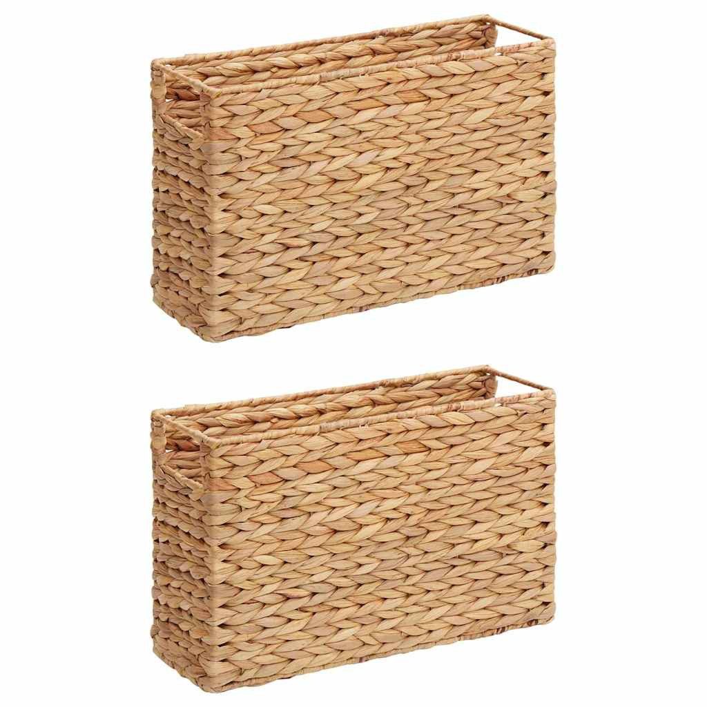 vidaXL Aufbewahrungsbox Zeitschriftenkörbe 2 pcs Natur 39 x 14 x 25 cm Wasserhyazinthe (2 St)