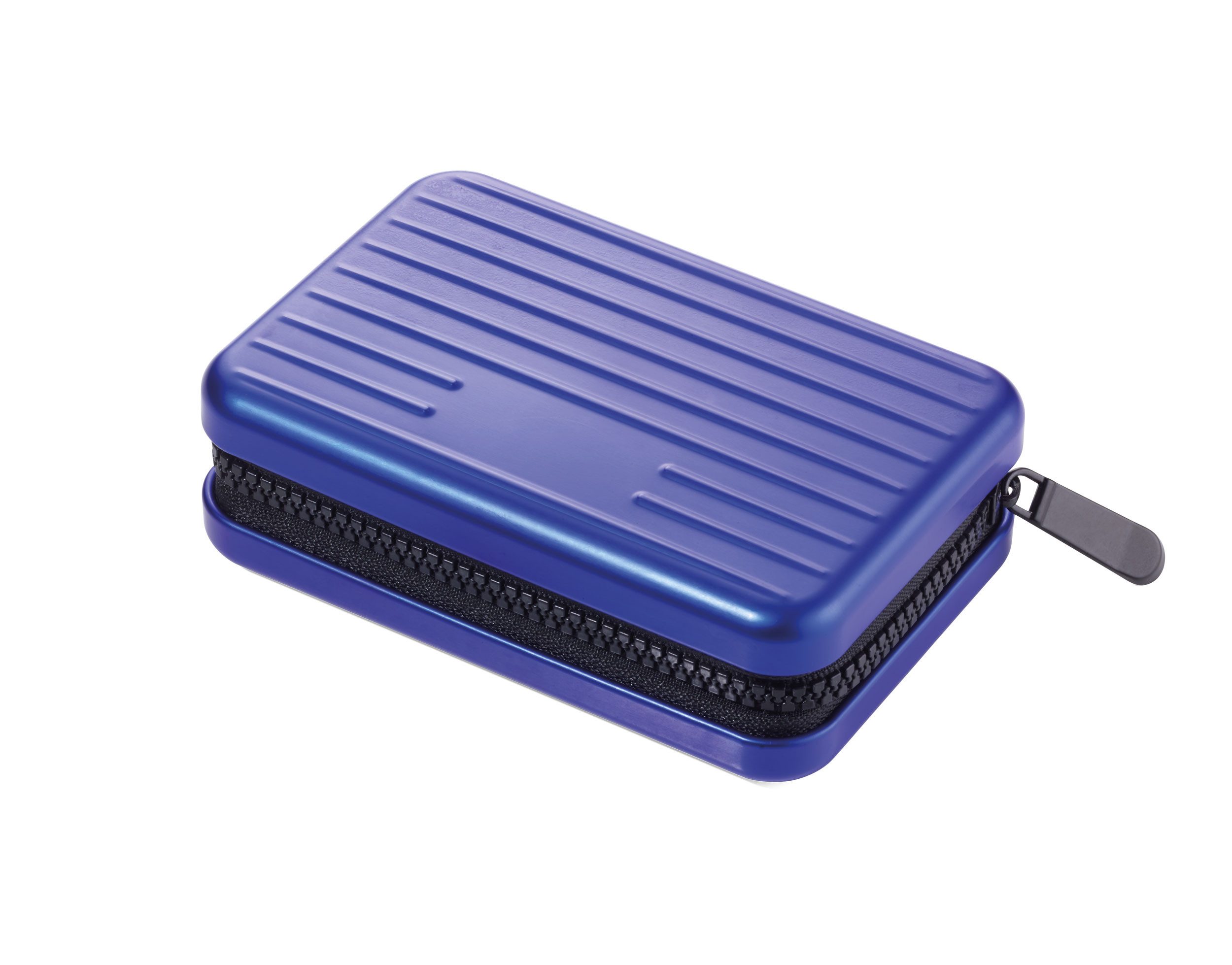 TROIKA Kartenetui Aluminium mit Schutz vor Datendiebstahl – Kartenetui im Koffer-Design (9 Fächern für bis zu 20 Karten), Cardholder in verschiedenen Farben, RFID Schutz, 10,5 x 7 x 3 cm