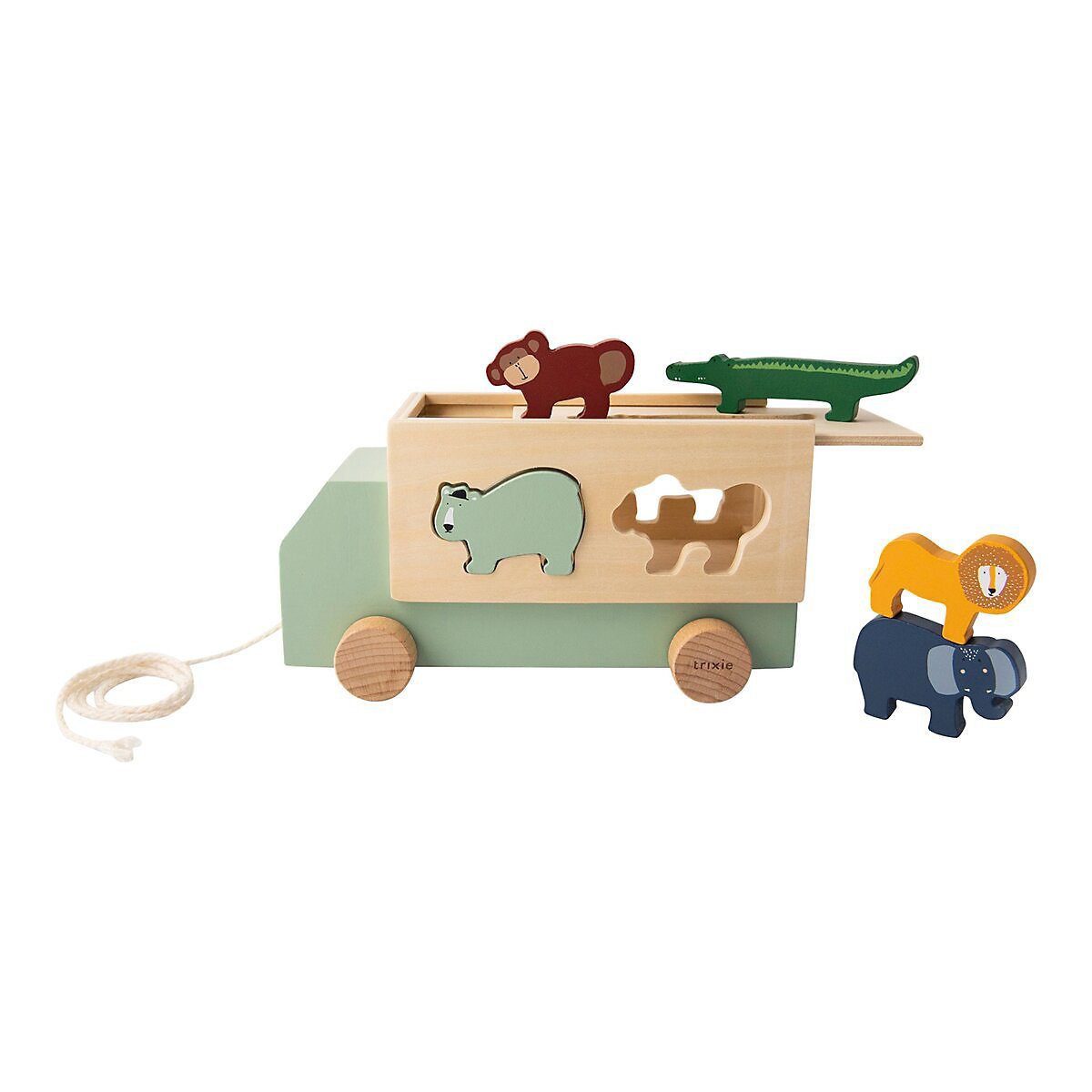 TRIXIE Spielzeug-Auto Holz-LKW mit Tieren