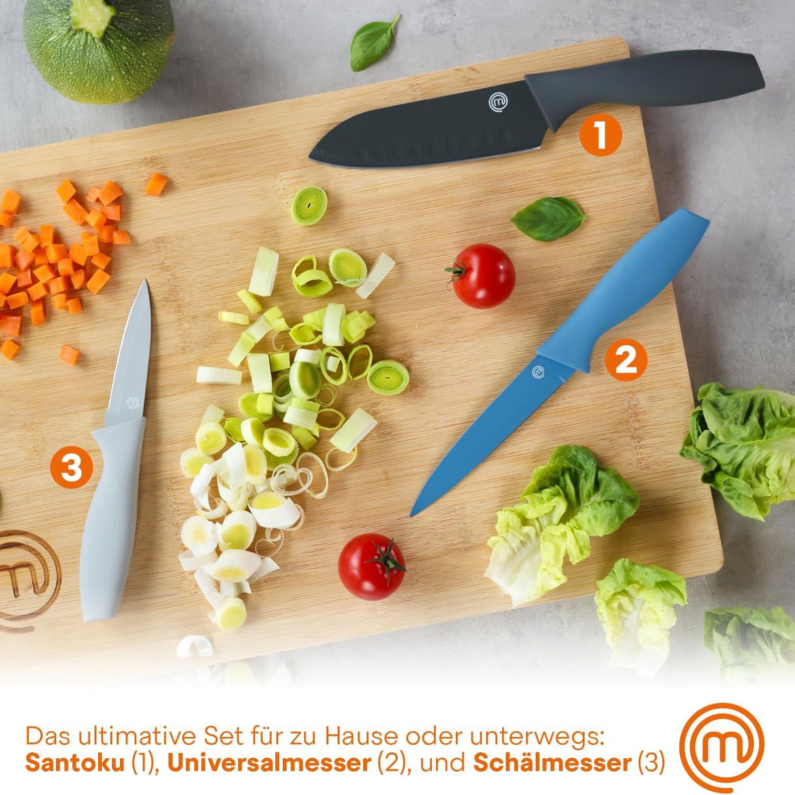 Masterchef Messer-Set 3-teiliges Küchenmesser Set, Produkt der Fernsehserie MasterChef in Großbritannien entwickelt