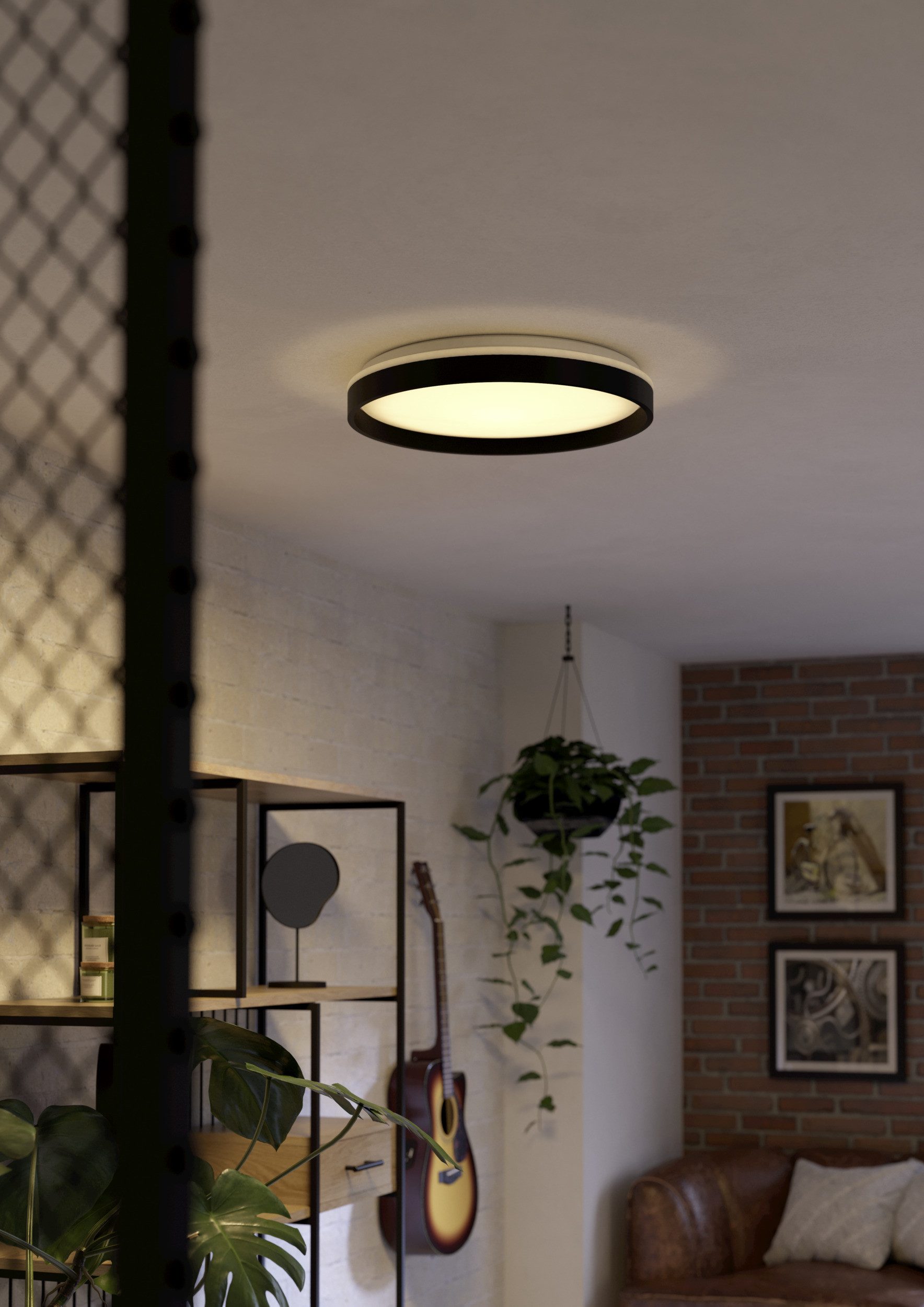 EGLO LED Deckenleuchte MOSCHETTINO-Z Deckenlampe, Disco-Modus, ZigBee 3.0, Wohnzimmerlampe, CCT - über Fernbedienung, Dimmer, Dimmfunktion, Farbsteuerung, Farbwechsel, Fernbedienung, Infrarot inkl., Memoryfunktion, Nachtlichtfunktion, RGB, Smart Home, Timerfunktion, Weckerfunktion, dimmbar über Fernbedienung, mehrere Helligkeitsstufen, LED wechselbar, RGB, warmweiß - kaltweiß, Fernbedienung inkl., App / Sprachsteuerung Alexa, H:7,9cm x D:49,1cm