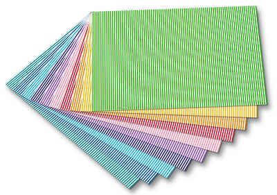Folia Motivpapier Motivkarton Streifen, klein, 10 Bogen, 50x70cm, 300g/qm