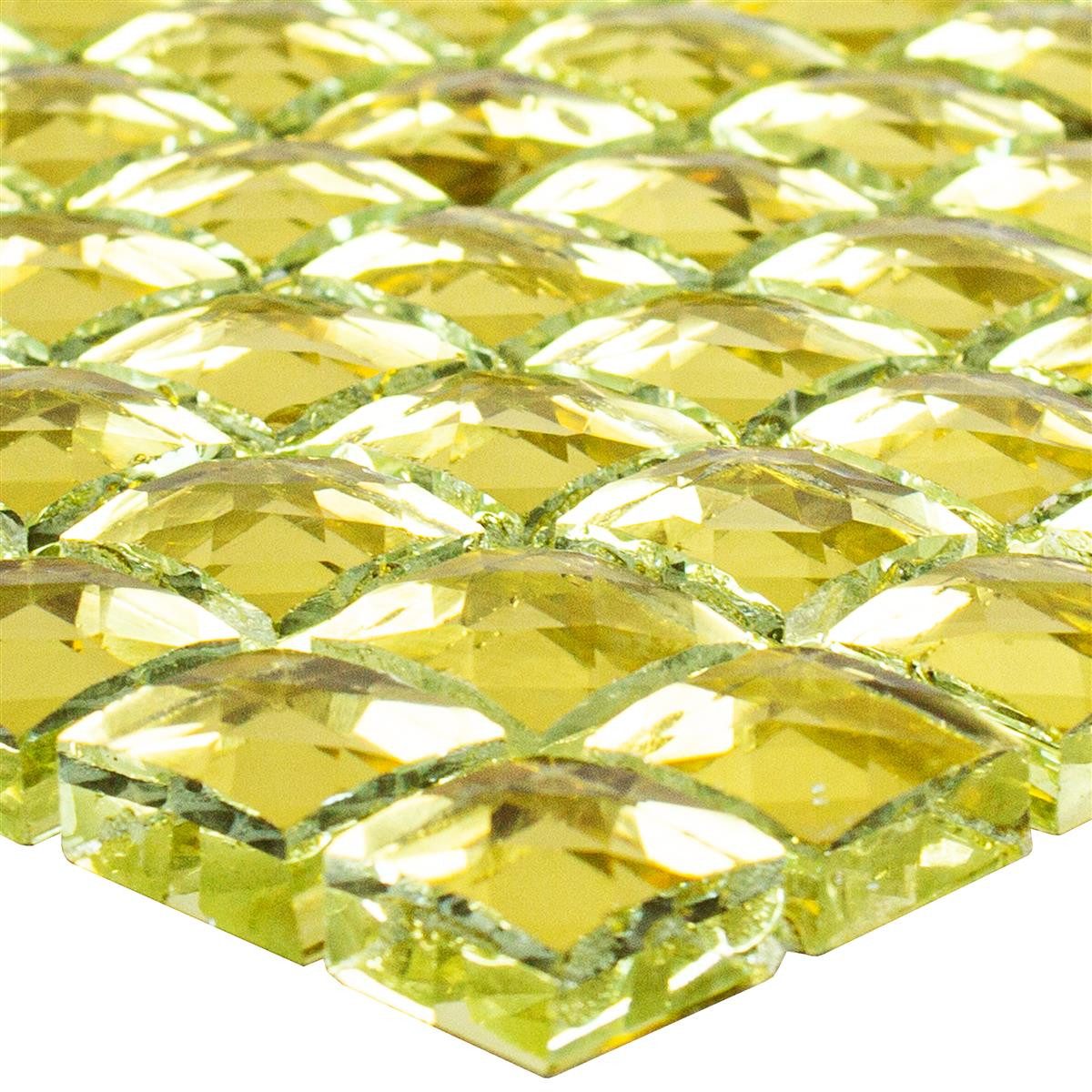 Mosafil Mosaikfliesen Glas Mosaikfliese Victoria Gold Quadrat 15, Glas 30.000x30.000, gold, Verlegefertig auf ein Netz geklebt - Frostsicher - Wasserfest