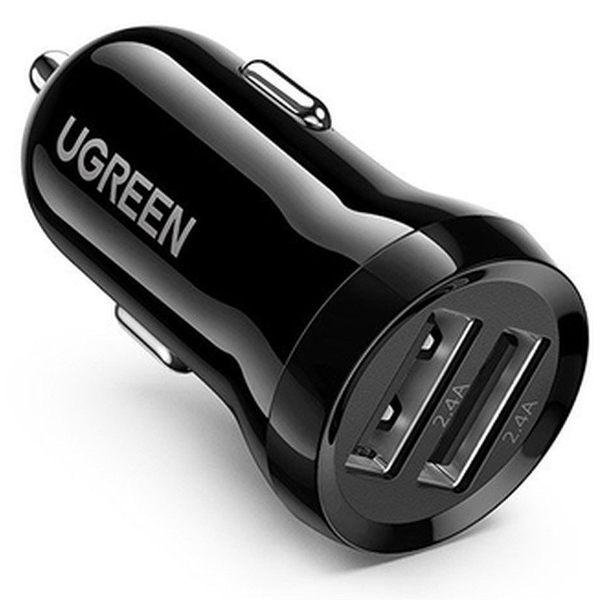 UGREEN Ugreen AutoLadegerät 2x USB 24W 4 8 A 2x 2 4 A schwarz 50875 Smartphone-Ladegerät