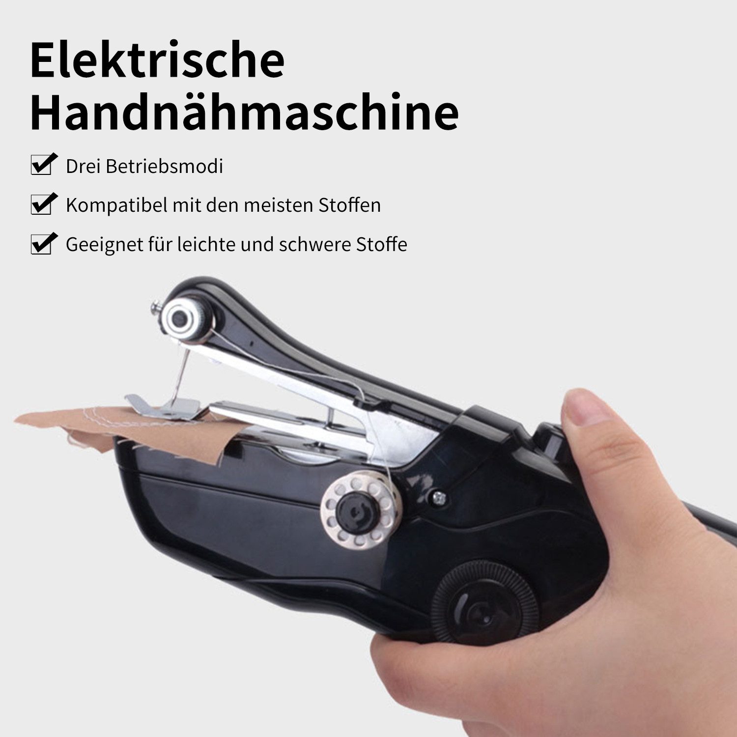 Refttenw Nähmaschine mit Nähset, Handnähmaschine Anfänger, Mini Nähmaschine Elektrische, Tragbar & Kabellos