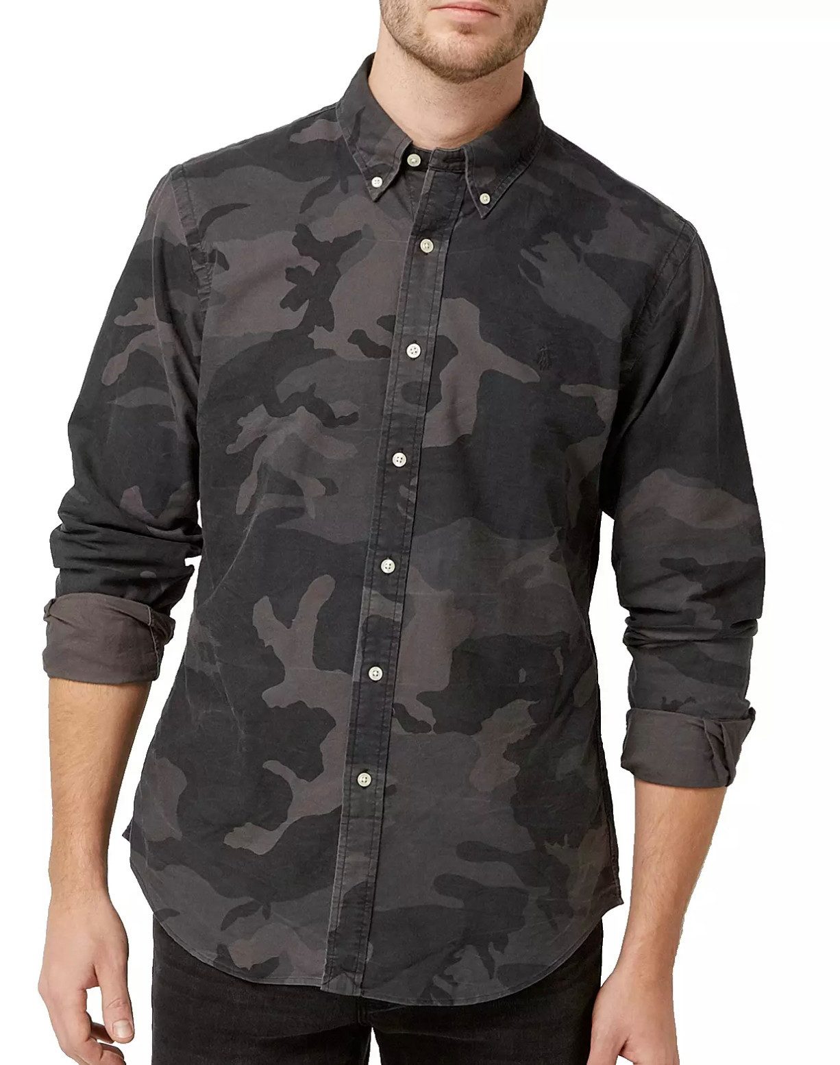 Polo Ralph Lauren Langarmhemd Herren Hemd Camouflage Slim-Fit Slim-Fit-Hemd im Camouflage-Muster mit Button-down-Kragen