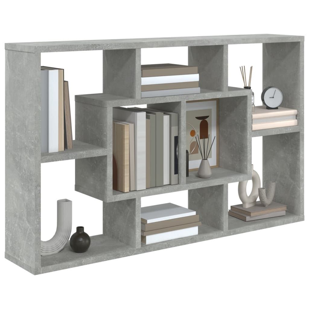 vidaXL Wandregal NA Wandregal Betongrau 85x16x52,5 cm Spanplatte