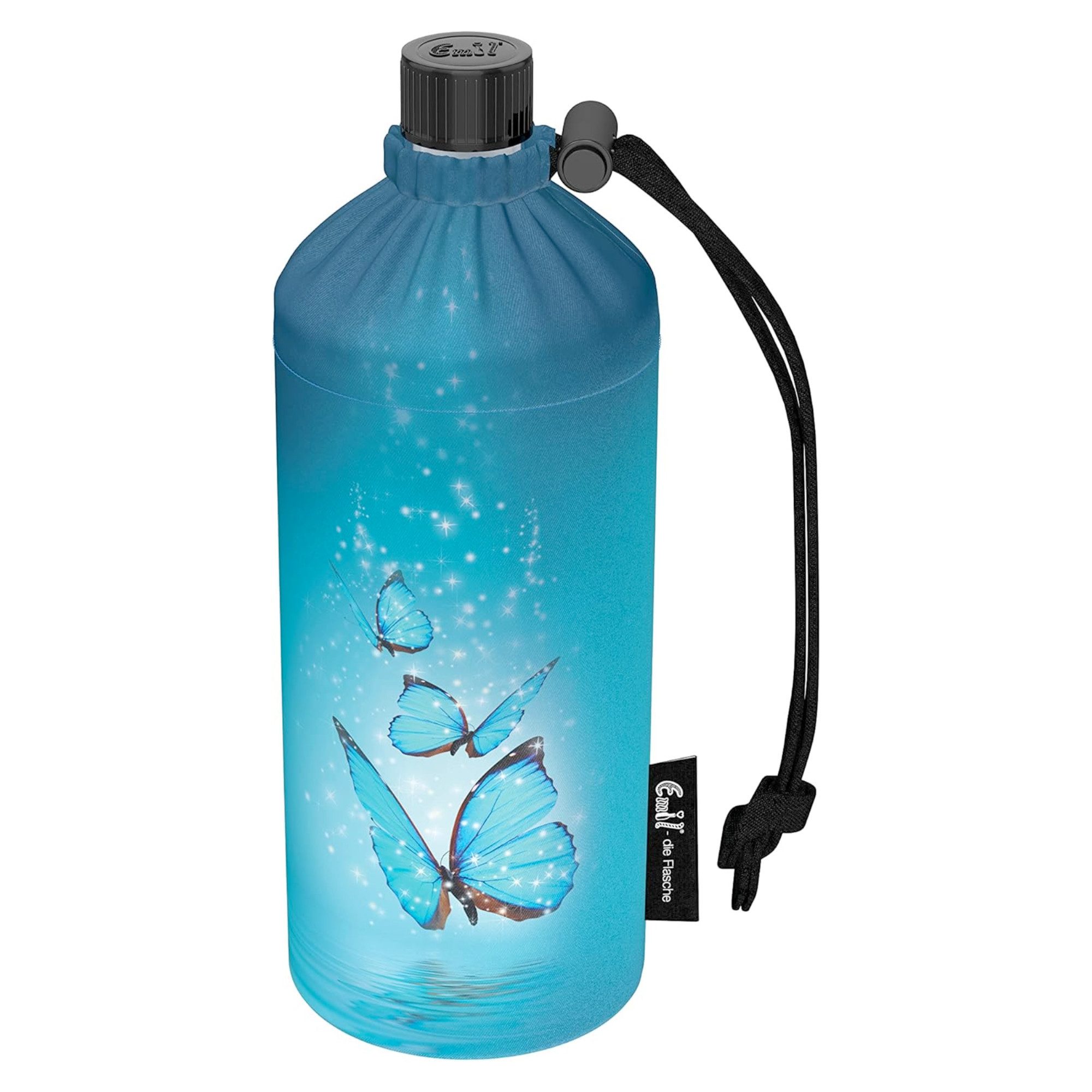 Emil Trinkflasche Wings Glasflasche für Kinder, Flasche aus Glas, BPA-Frei, spülmaschinenfest, Bruchsicher, 400ml