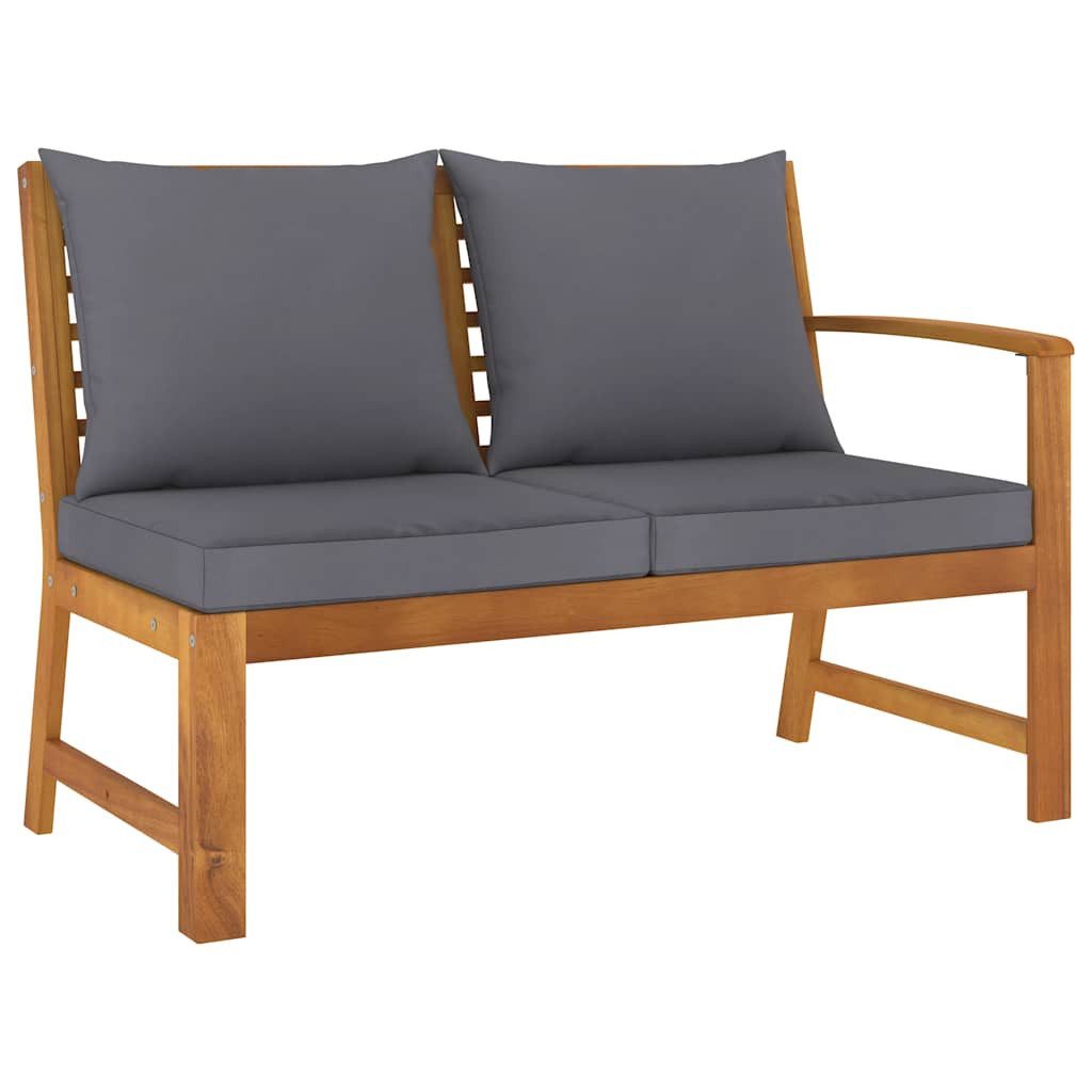 vidaXL Sofaelement Gartenbank 114,5 cm mit Dunkelgrauem Kissen Massivholz (1 St)