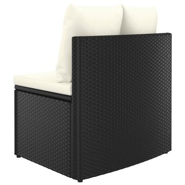 vidaXL Gartenlounge-Set 4-tlg. Garten-Sofagarnitur mit Auflagen Poly Rattan Schwarz, (4-tlg)