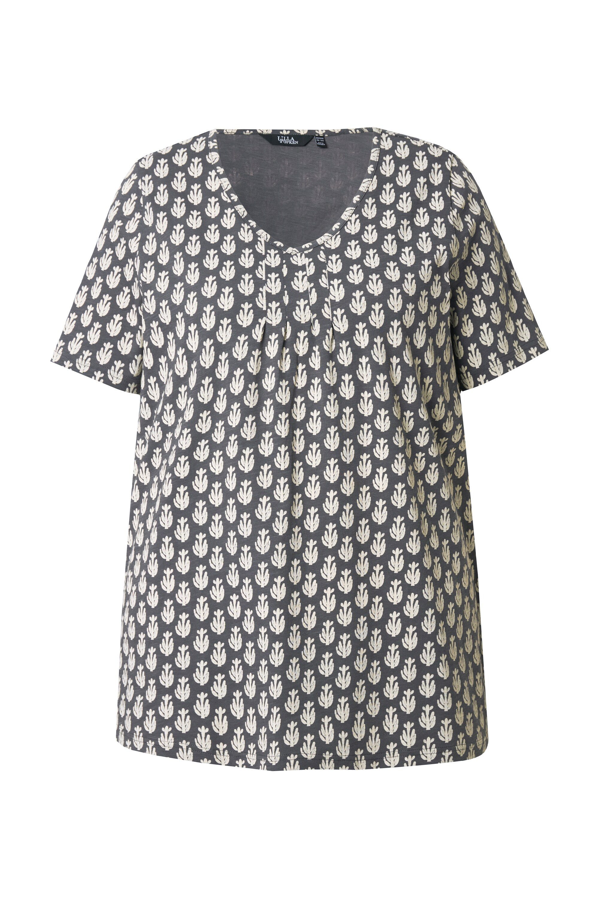 Ulla Popken T-Shirt T-Shirt A-Linie V-Ausschnitt günstig online kaufen