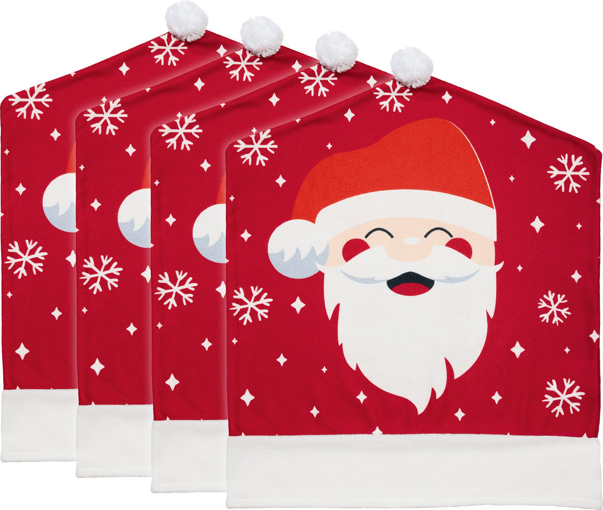 Stuhlhusse Stuhlhusse "Weihnachtsmann" 4er-Pack, Motiv