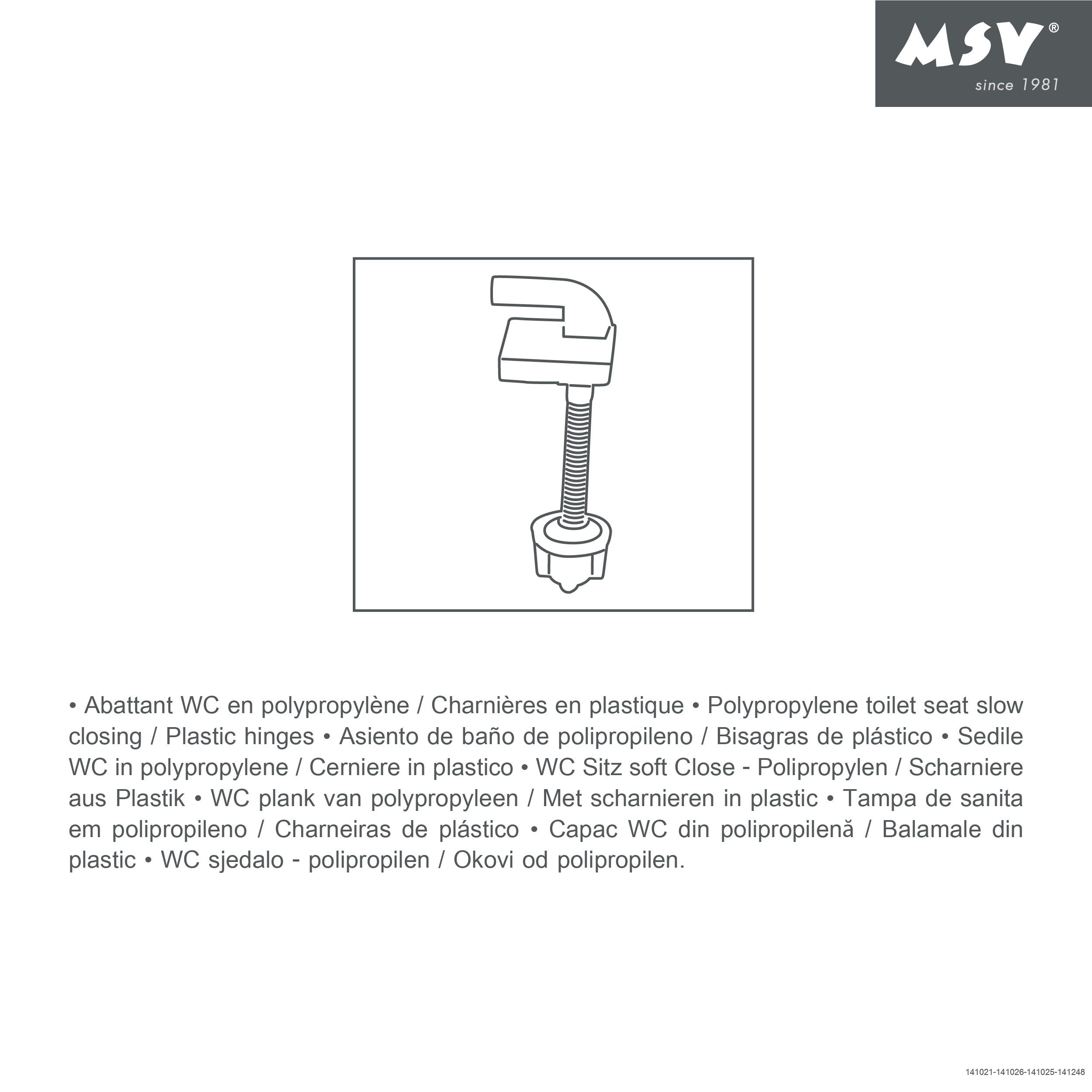 MSV WC-Sitz MSV WC Sitz Toilettendeckel PP WC Deckel - Grau
