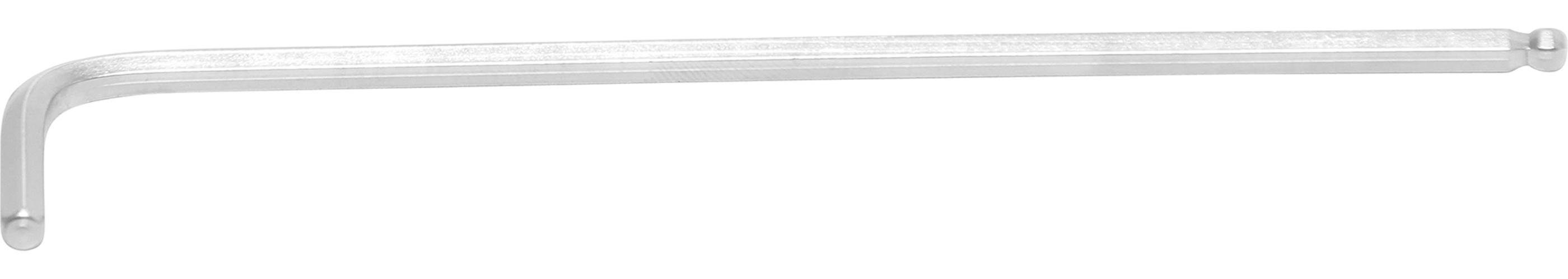 BGS technic Bit-Schraubendreher Winkelschlüssel, extra lang, Innensechskant / Innensechskant mit Kugelkopf 4 mm