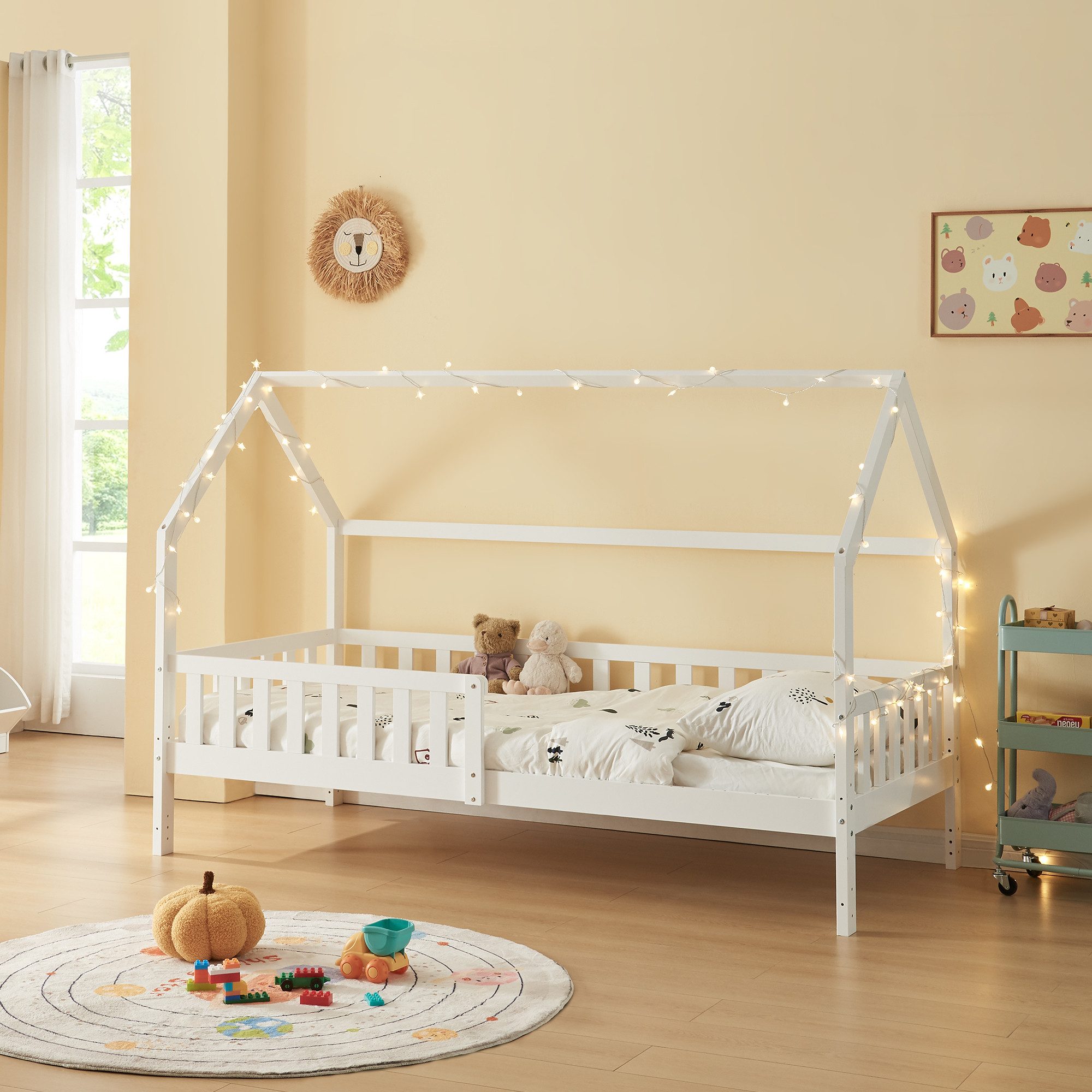 en.casa Kinderbett, »Ydre« Hausbett Holz 90 günstig online kaufen
