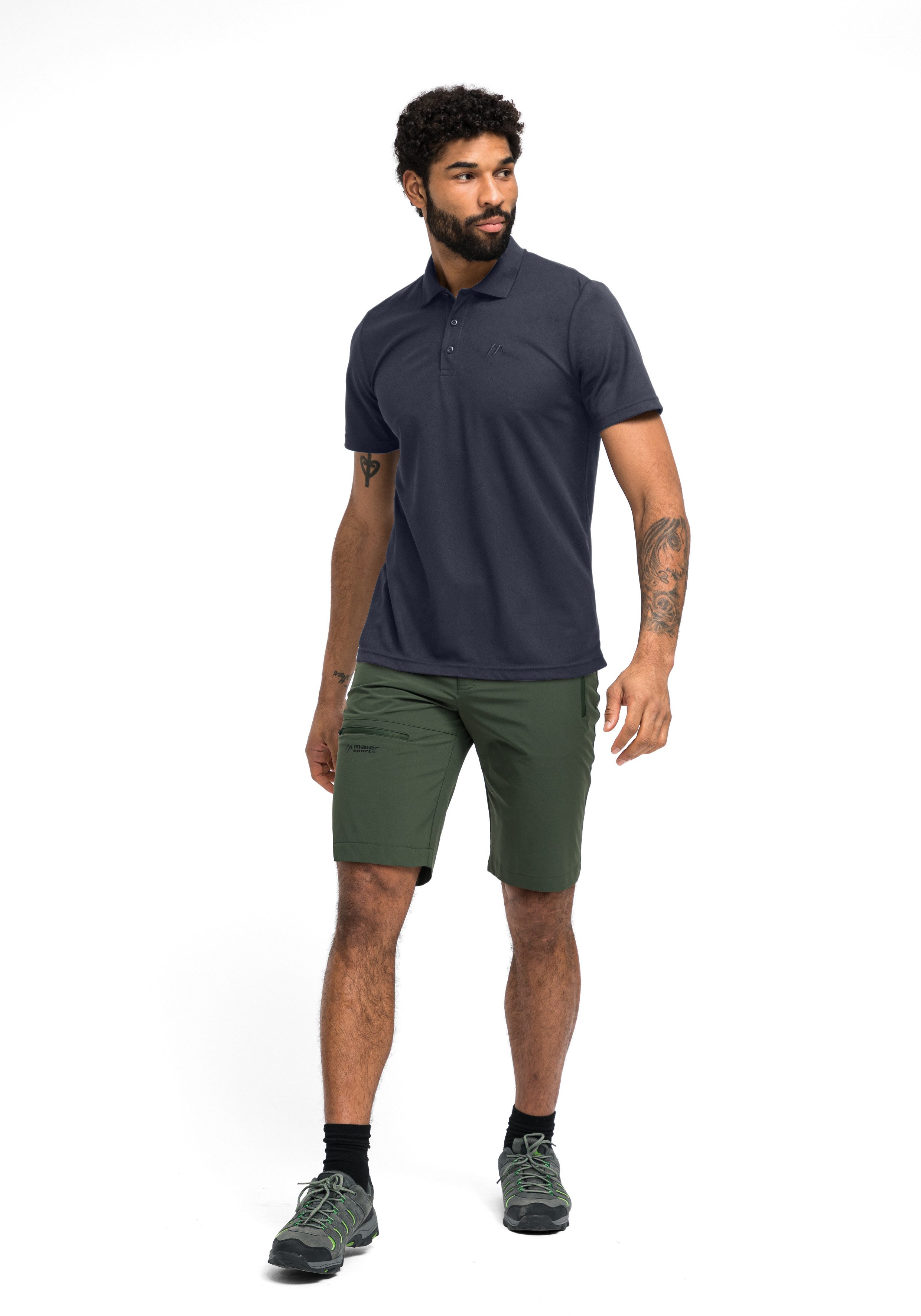 Maier Sports Poloshirt Ulrich Herren Polo kurzarm, leichtes Shirt, Funktionsshirt mit Kragen Reg Fit