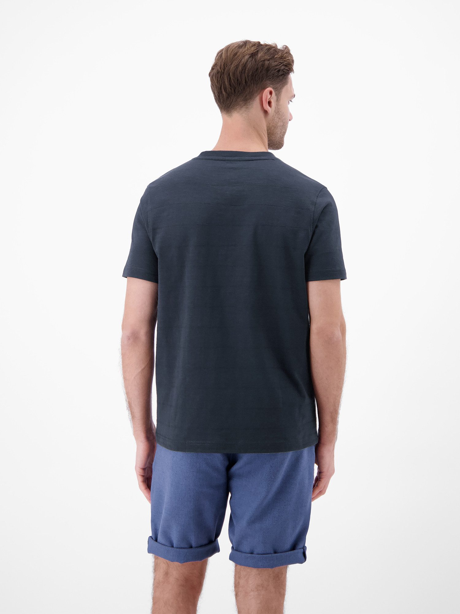 LERROS T-Shirt T-Shirt mit V-Neck in Strickqualität
