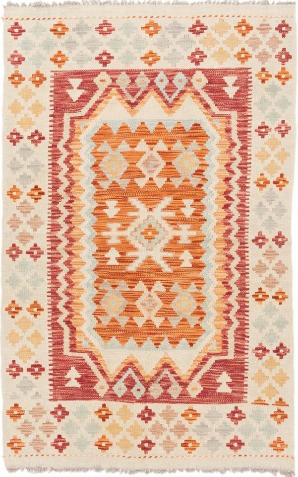 Orientteppich Kelim Afghan 99x157 Handgewebter Orientteppich, Nain Trading,  rechteckig, Höhe: 3 mm