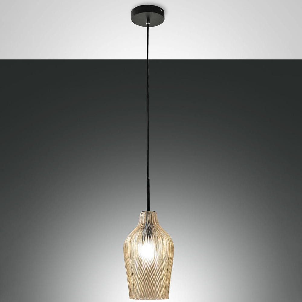 FABAS LUCE Pendelleuchte Pendelleuchte Stintino in Gold und Schwarz E27