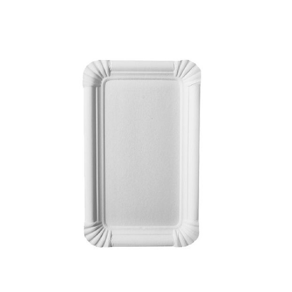 PAPSTAR Einwegteller 250 Pappteller "pure" eckig 11x17,5cm Kuchenpappe weiß
