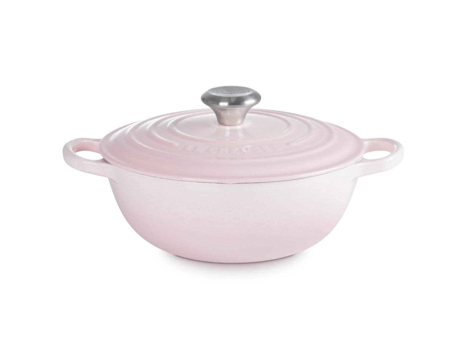 LE CREUSET Bräter Bräter La Marmite Signature rund shell pink 24cm, Emailliertes Gusseisen