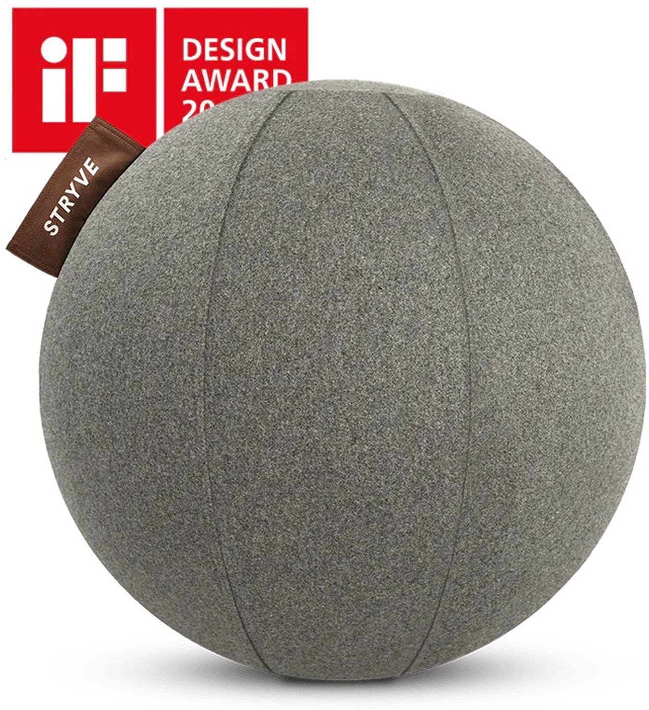 Stryve Ballsitzkissen STRYVE Active Ball Warm Grey 65cm STRYVE ACTIVE BALL WOLLFILZ GRAU 65