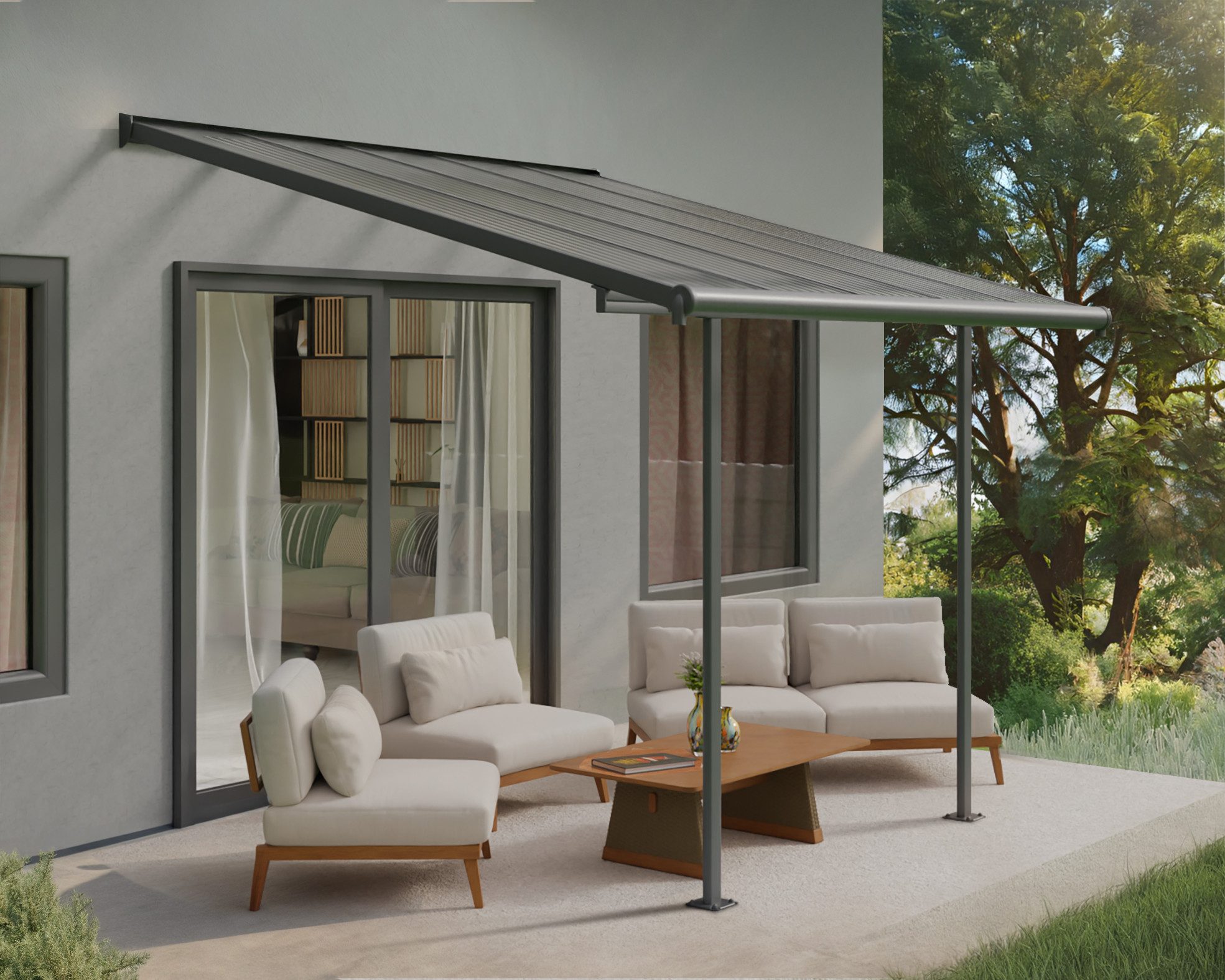 Palram - Canopia Terrassendach Sierra Alu Terrassenüberdachung, BxT: 314x295 cm, einfache DIY Montage