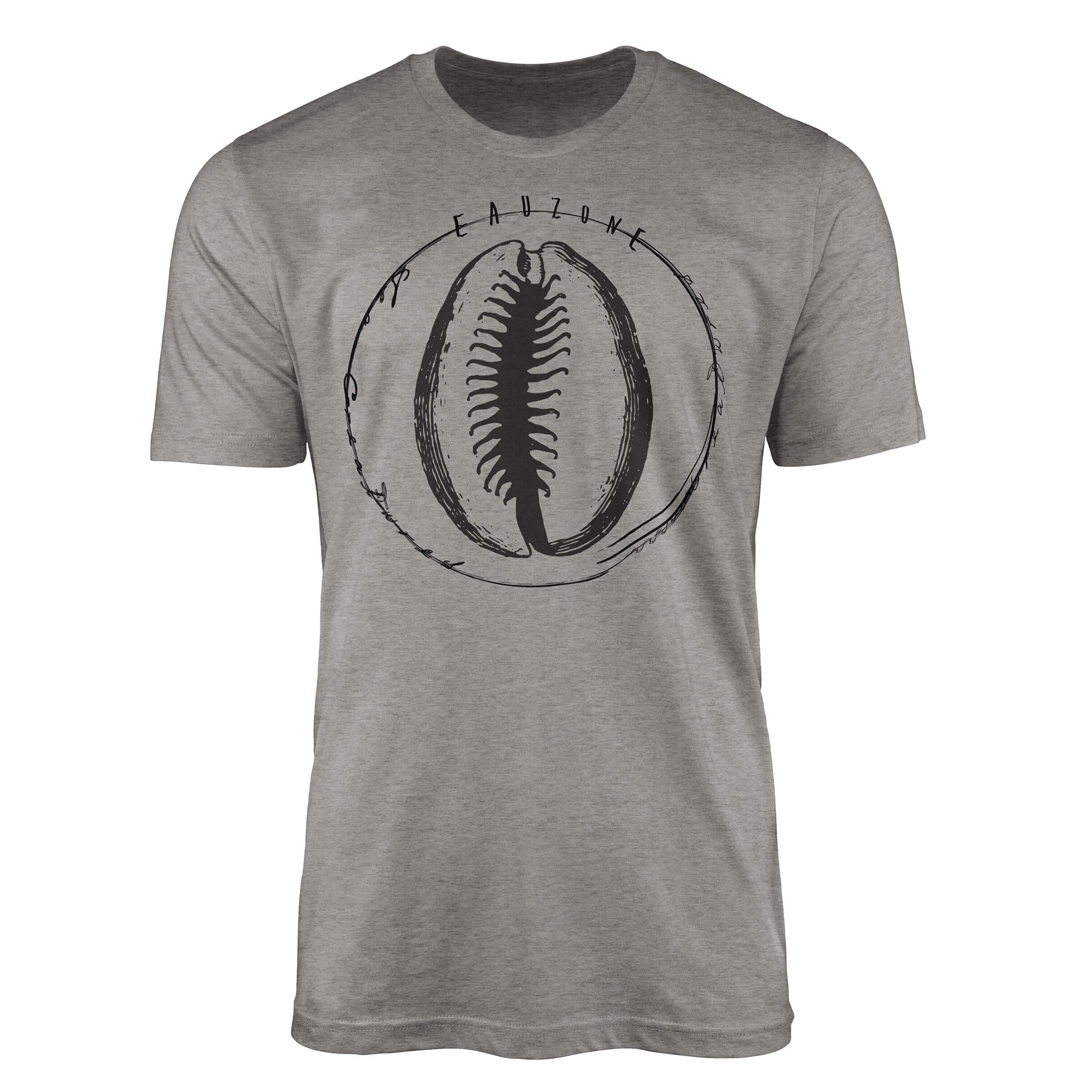 Sinus Art T-Shirt T-Shirt Tiefsee Fische - Serie: Sea Creatures, feine Struktur und sportlicher Schnitt / Sea 018 Ash